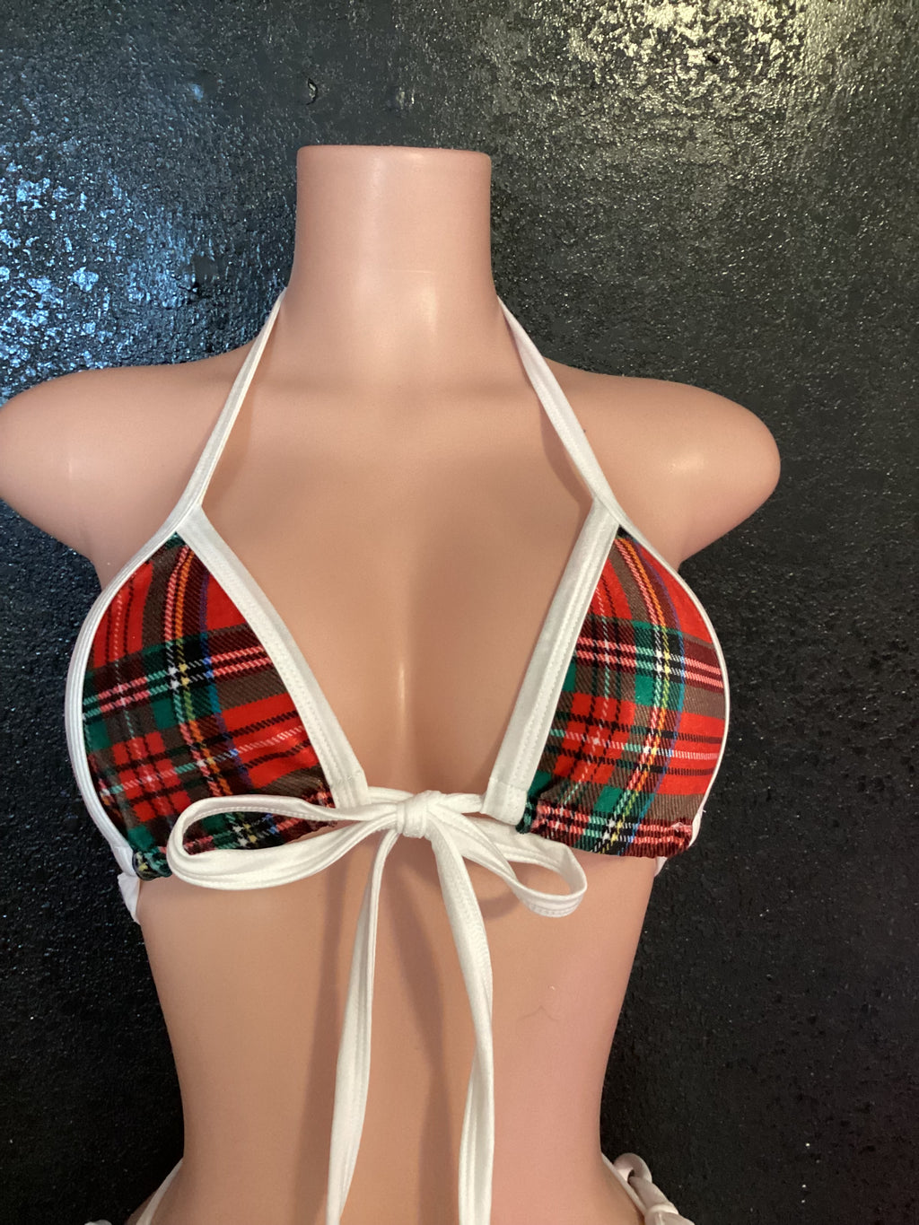 Plaid Pom Pom bikini