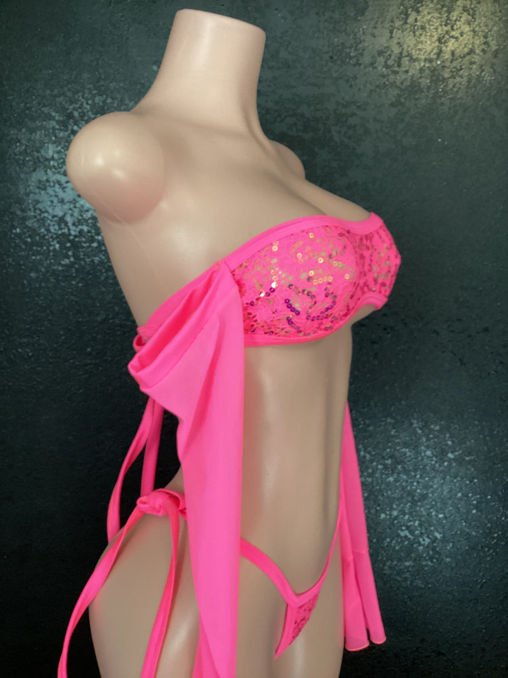 See through lace g string sleeve