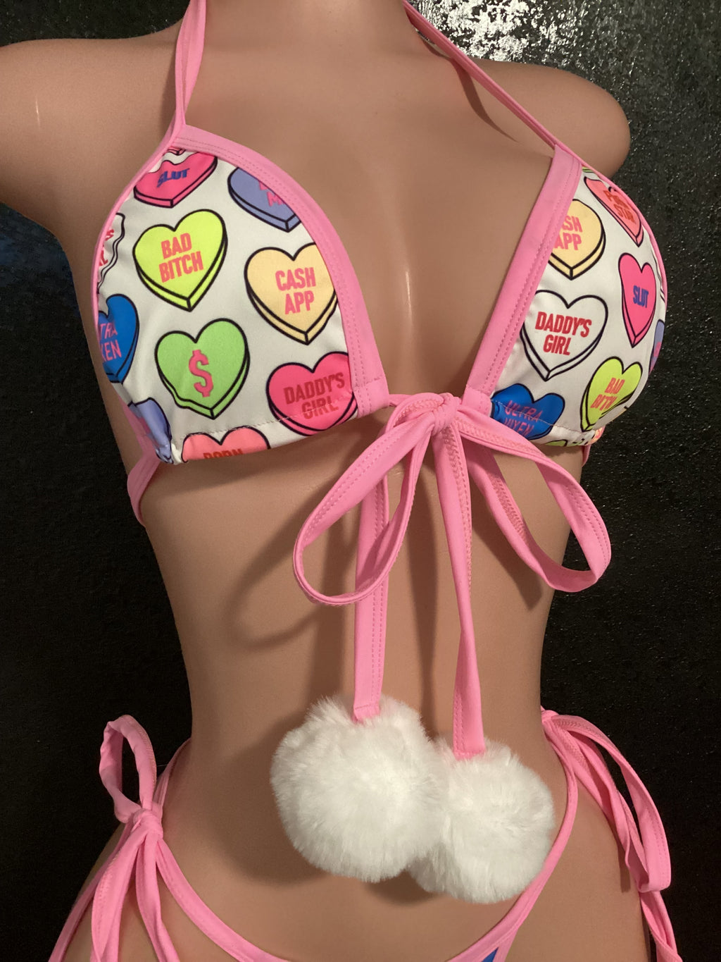 Heart thong bikini