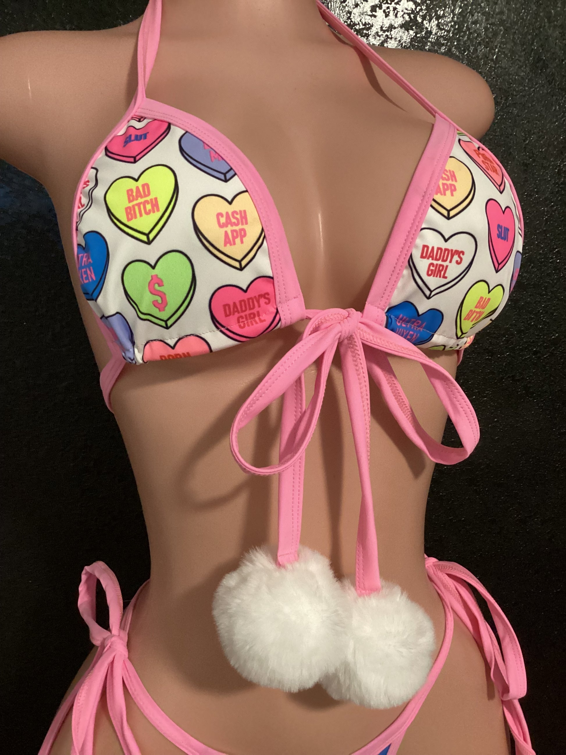 Heart thong bikini
