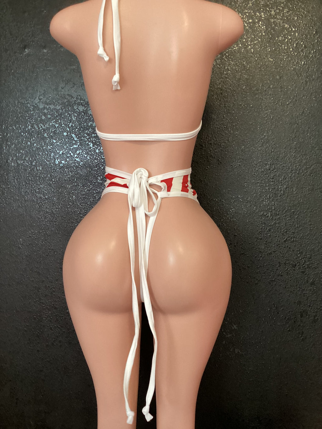 Christmas candy cane high waist set