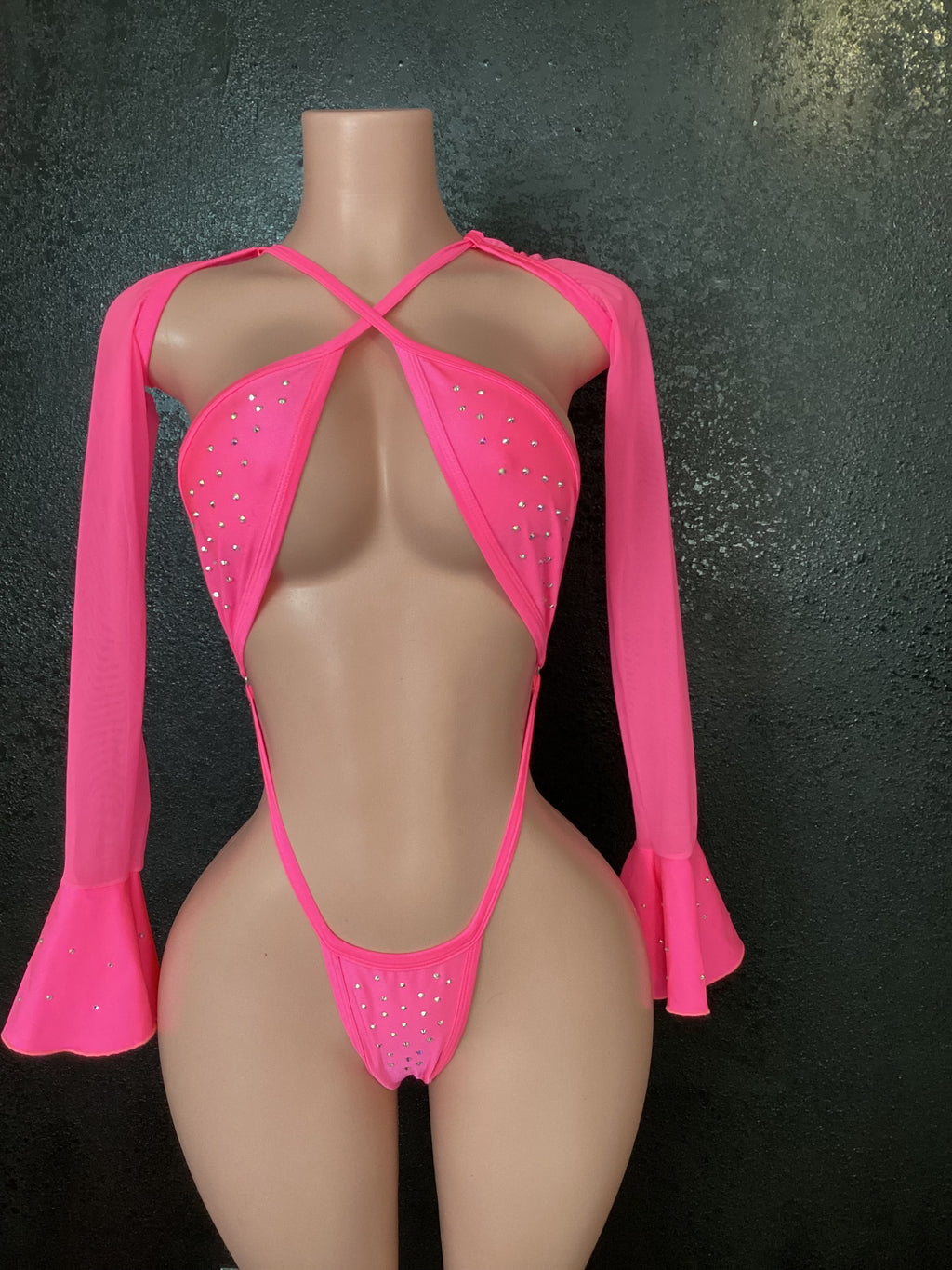 Thong sleeve one piece