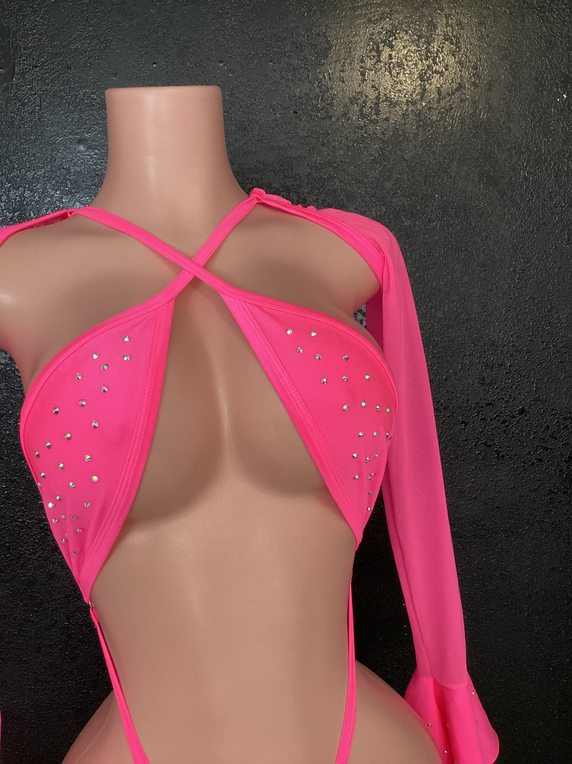 Thong sleeve one piece