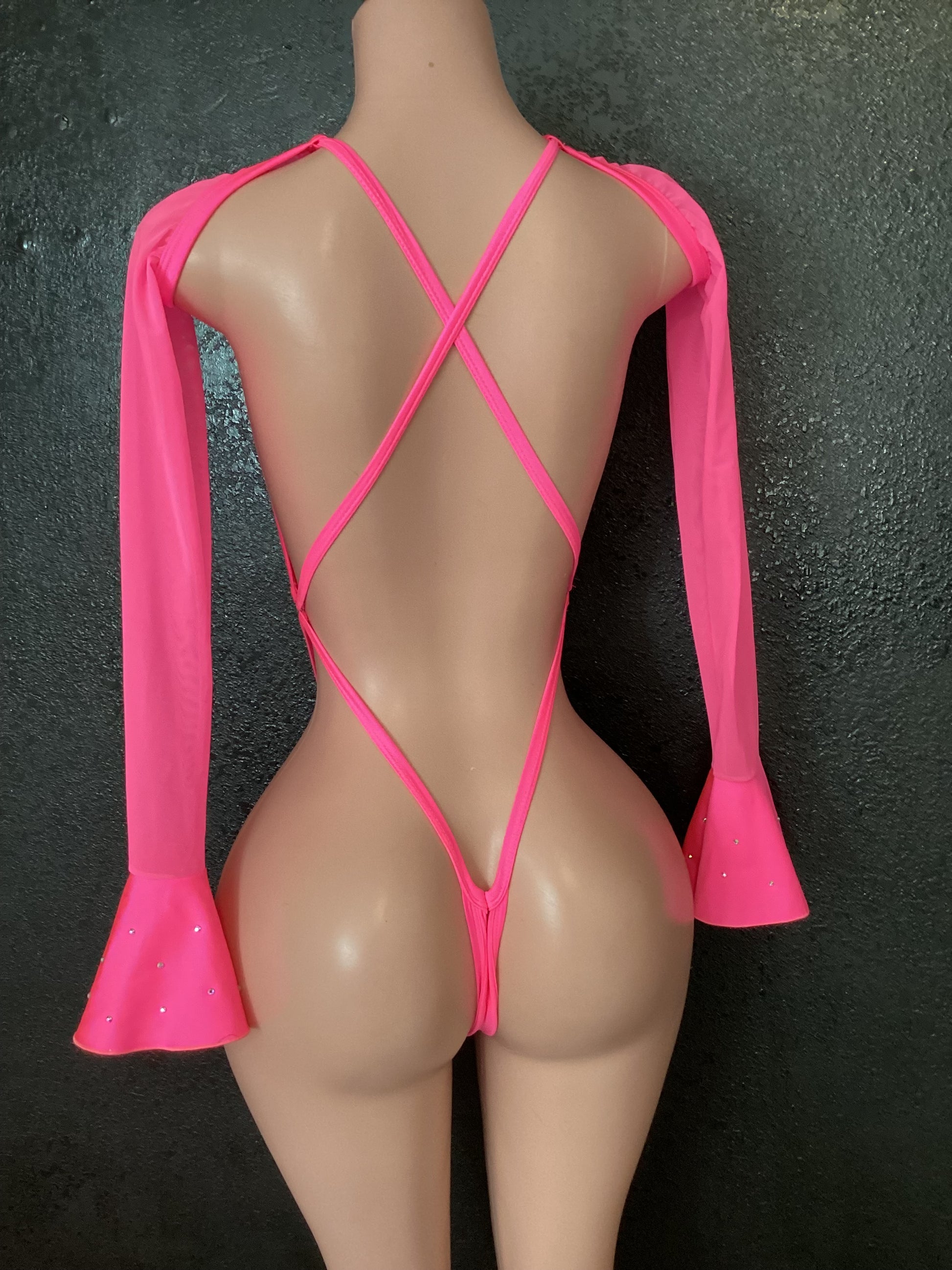 Thong sleeve one piece