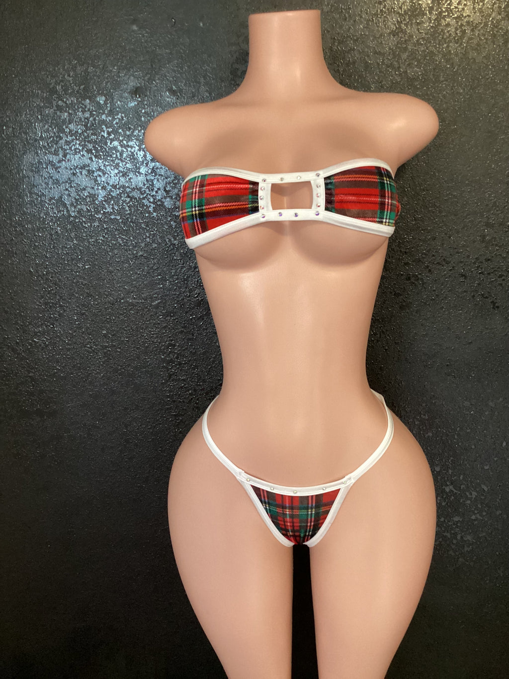 Plaid g string bikini