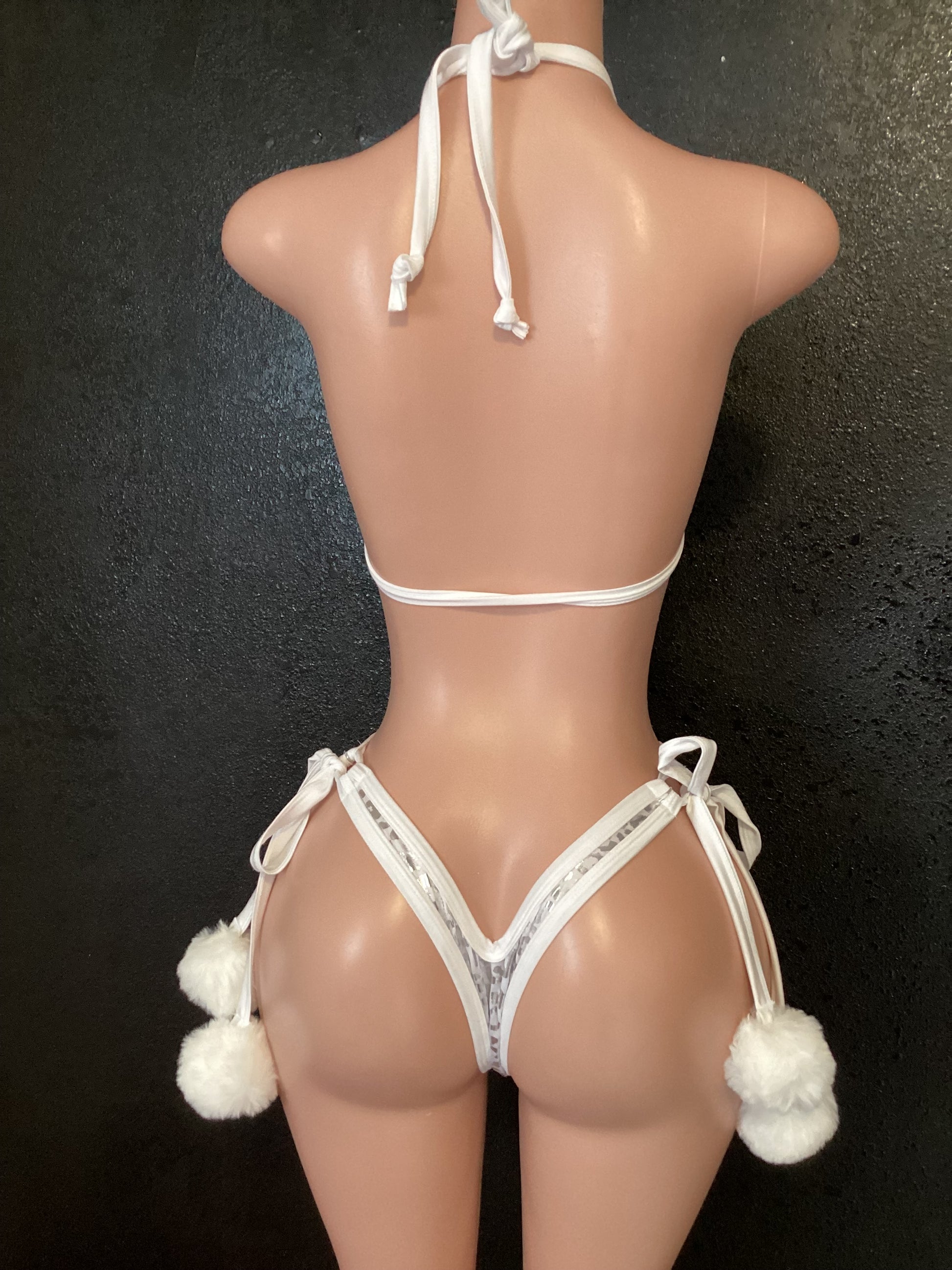 Pom Pom thong leopard set