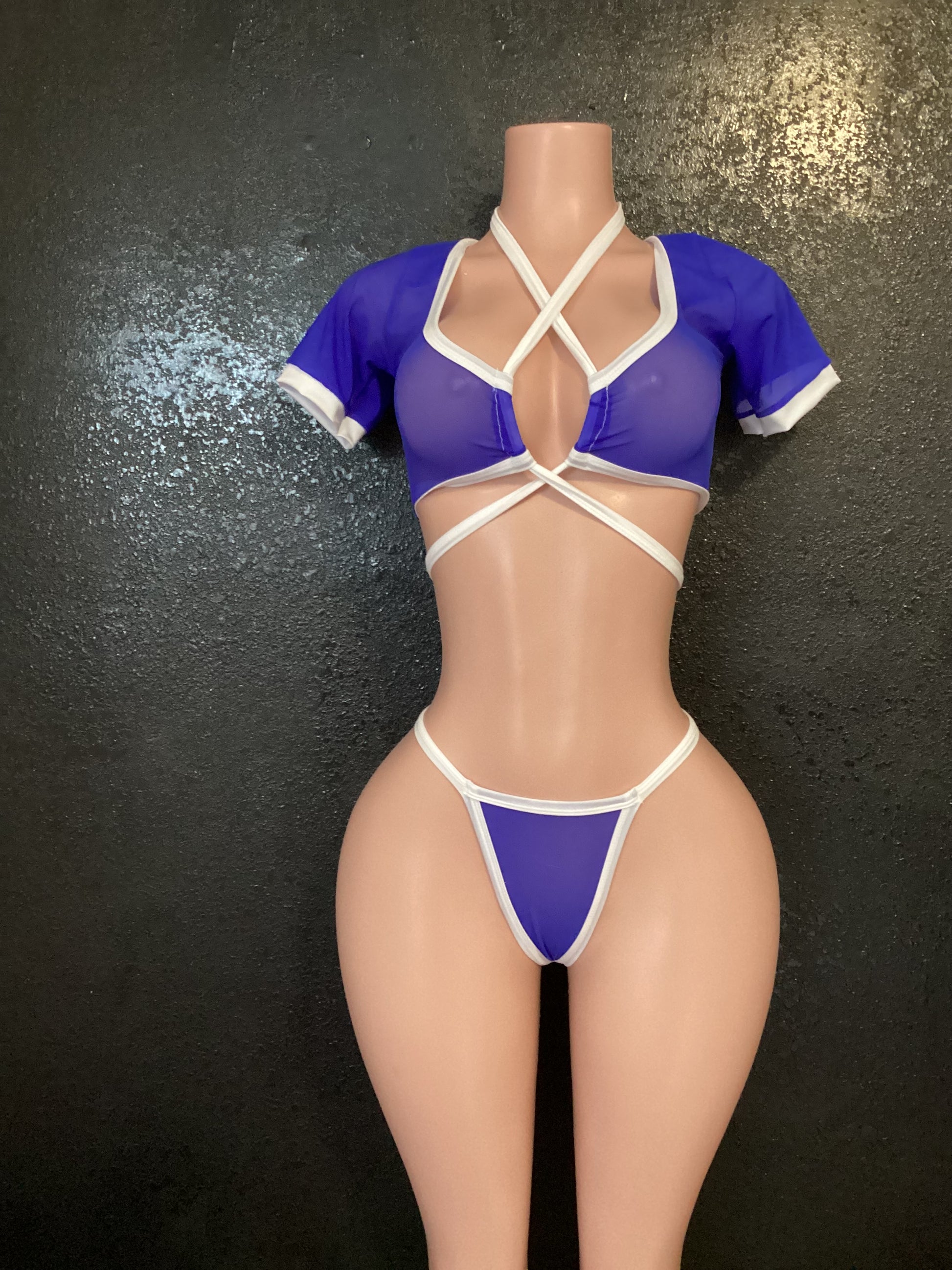 Short sleeve skirt set mesh