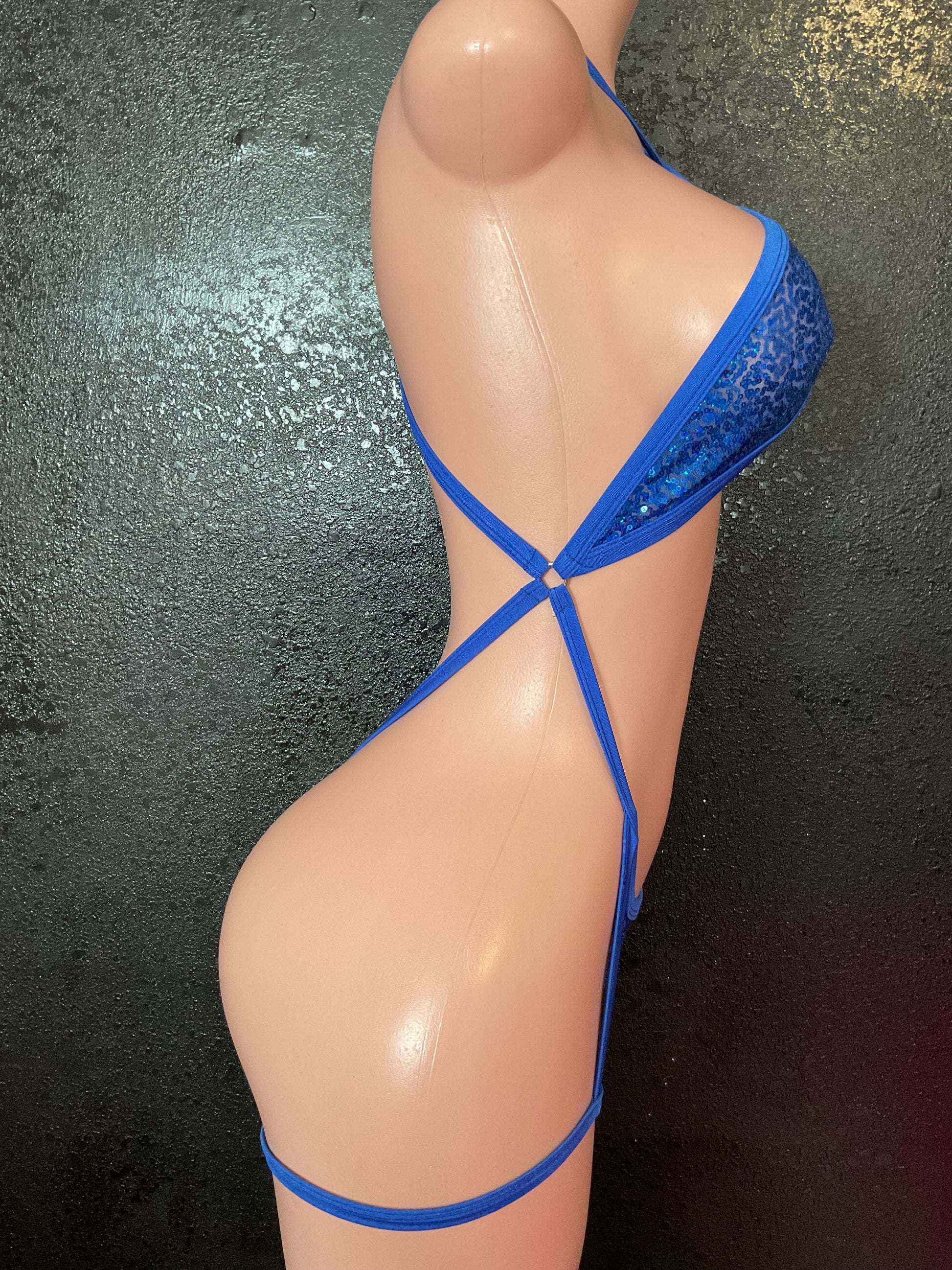 Sequin mesh garter one piece