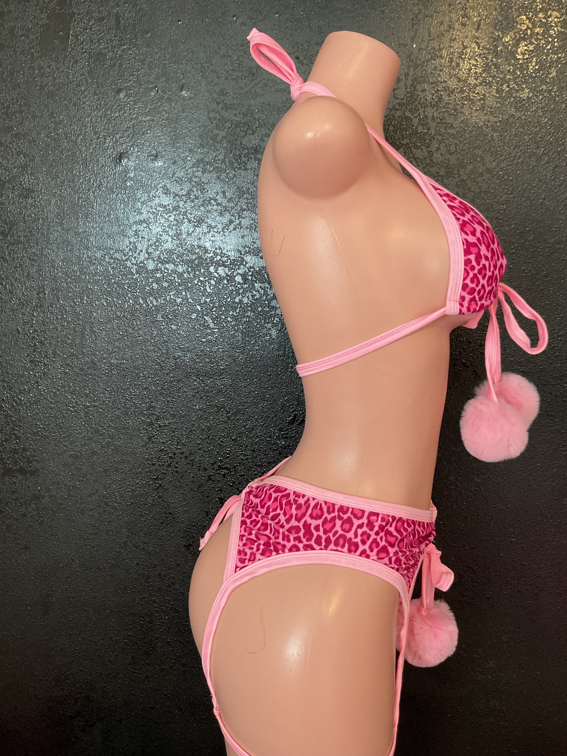 Garter Pom Pom leopard