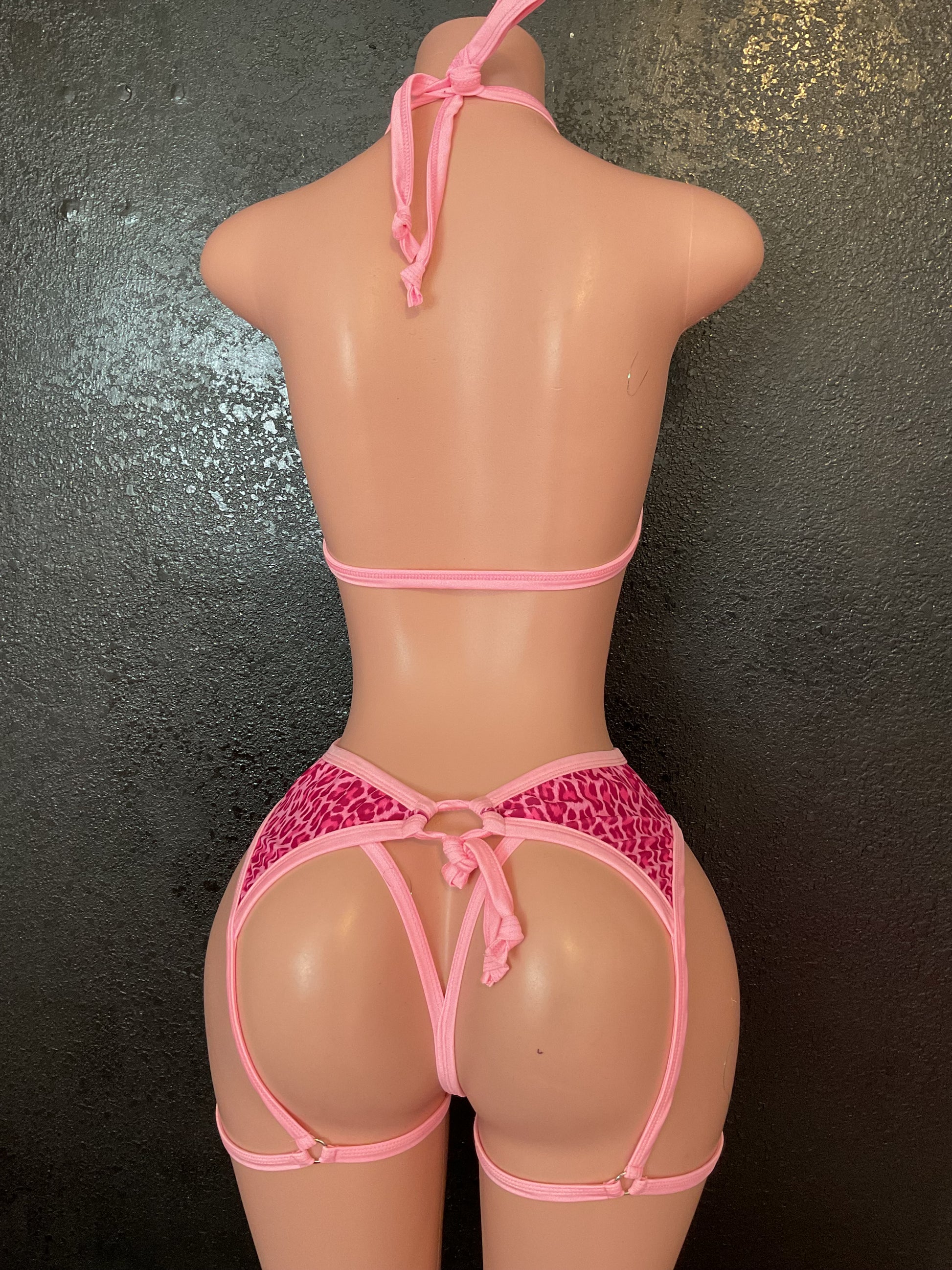Garter Pom Pom leopard