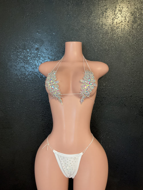 Appliqué thong bikini