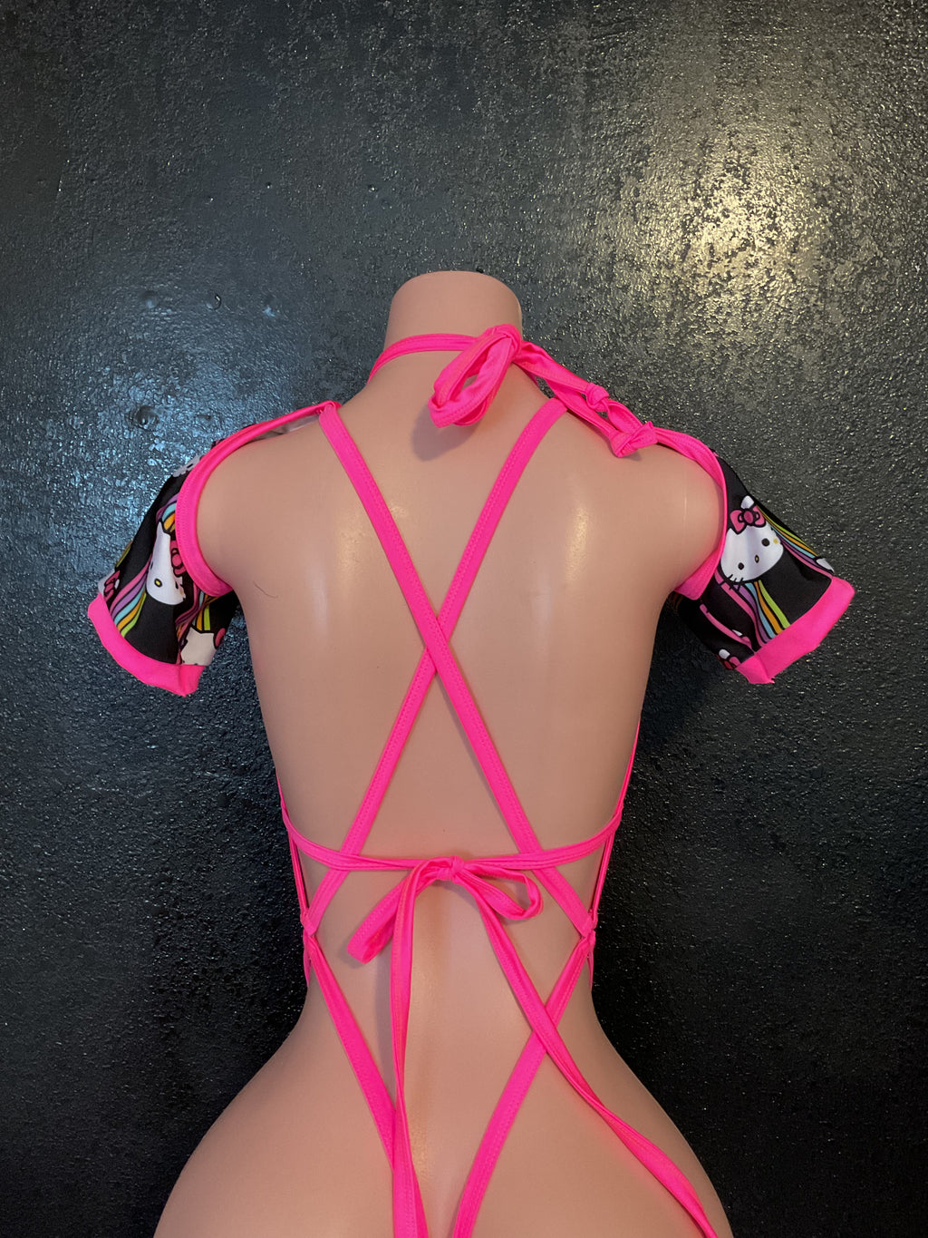 Sleeve stripe kitty thong
