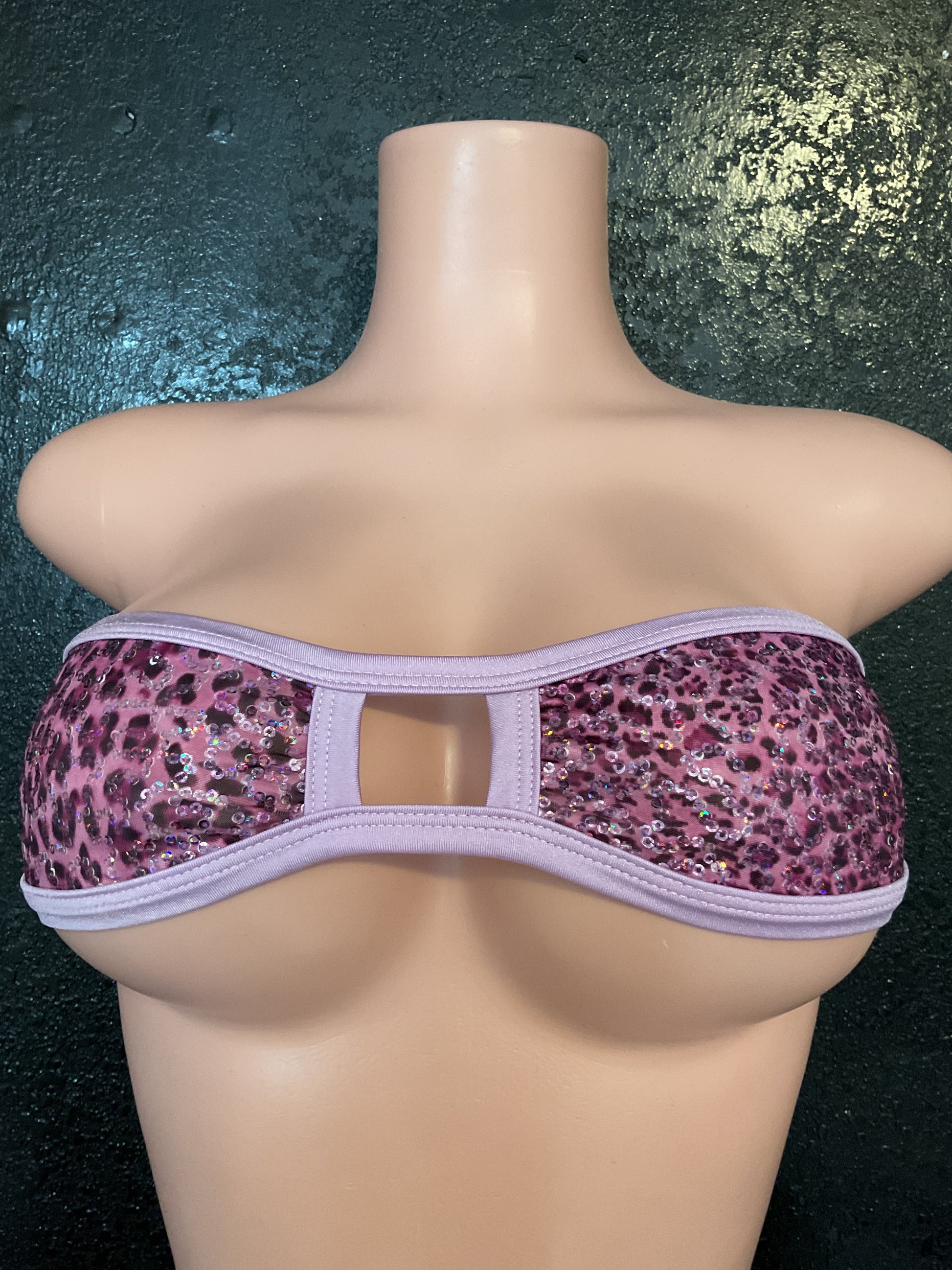 Sequin leopard g string bikini