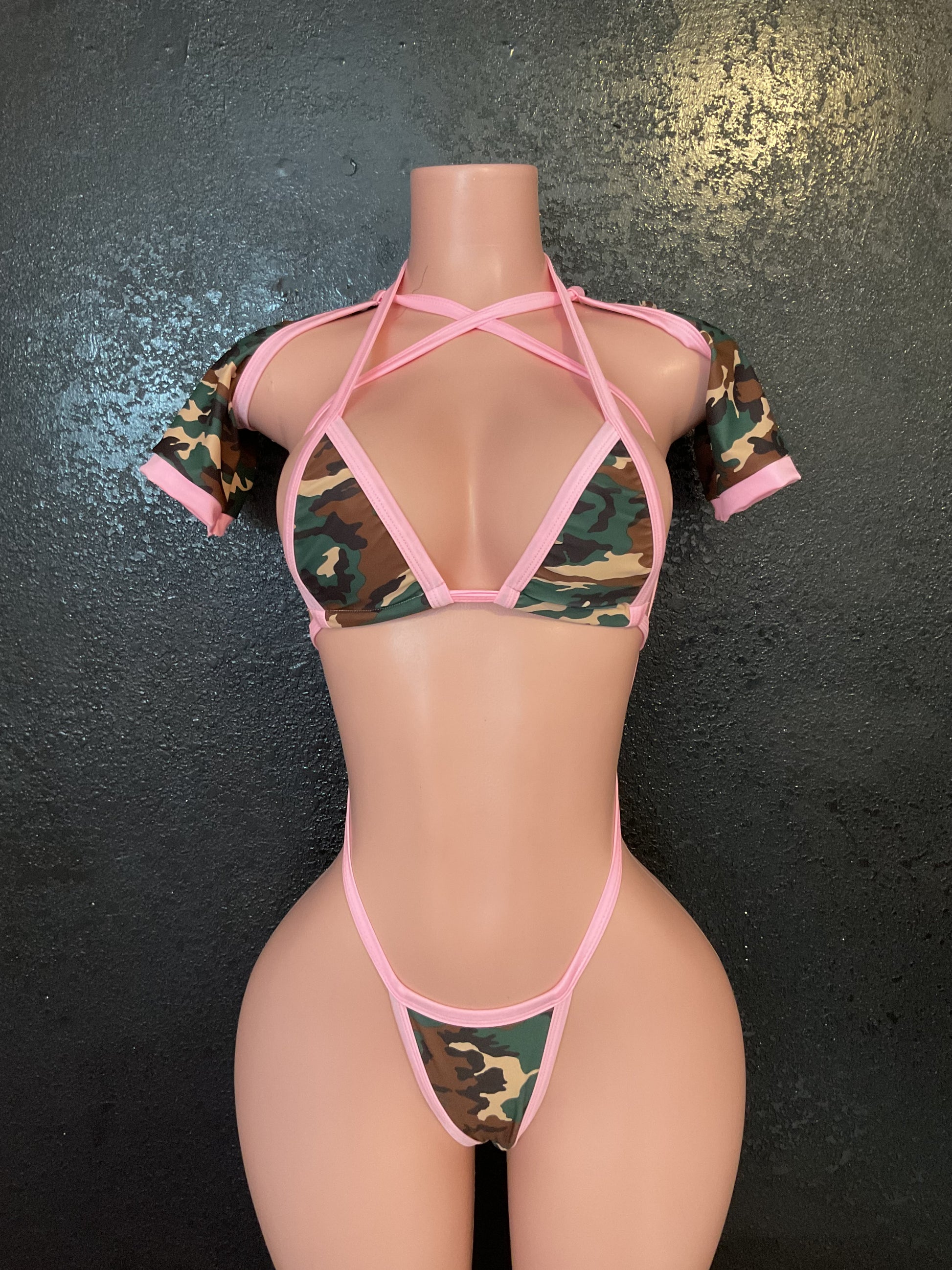 Camo kawaii bikini set