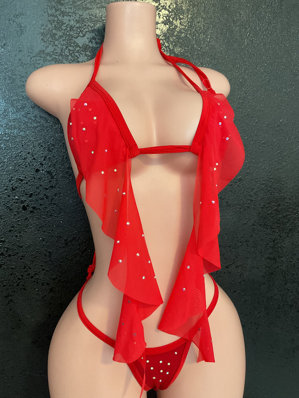 Ruffle g string bikini
