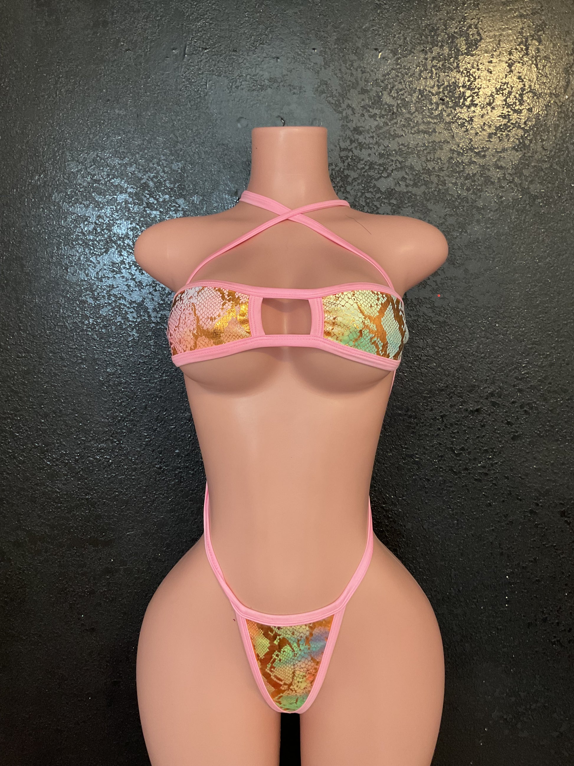 Snake velvet bikini