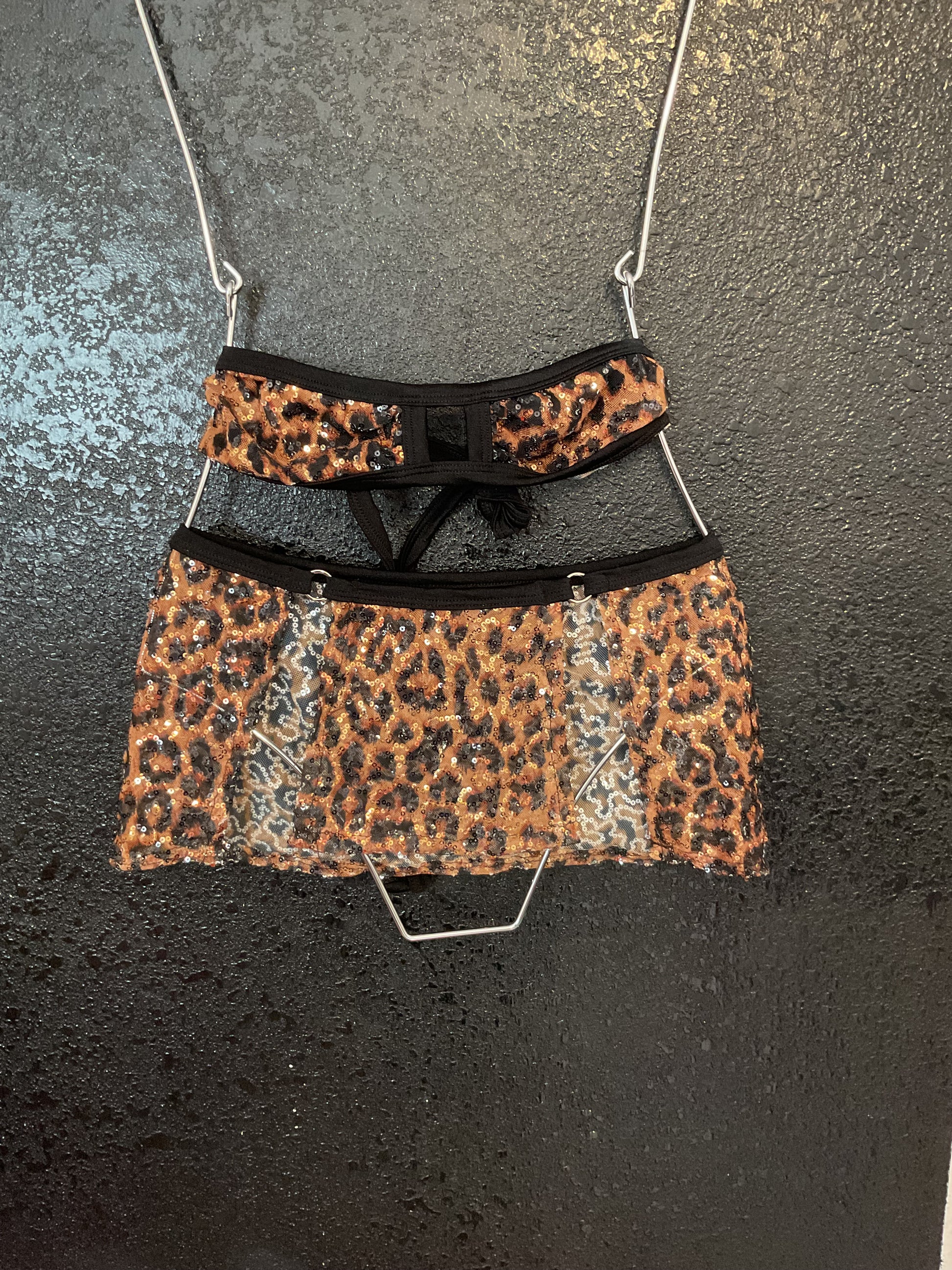 Sequin mesh skirt set