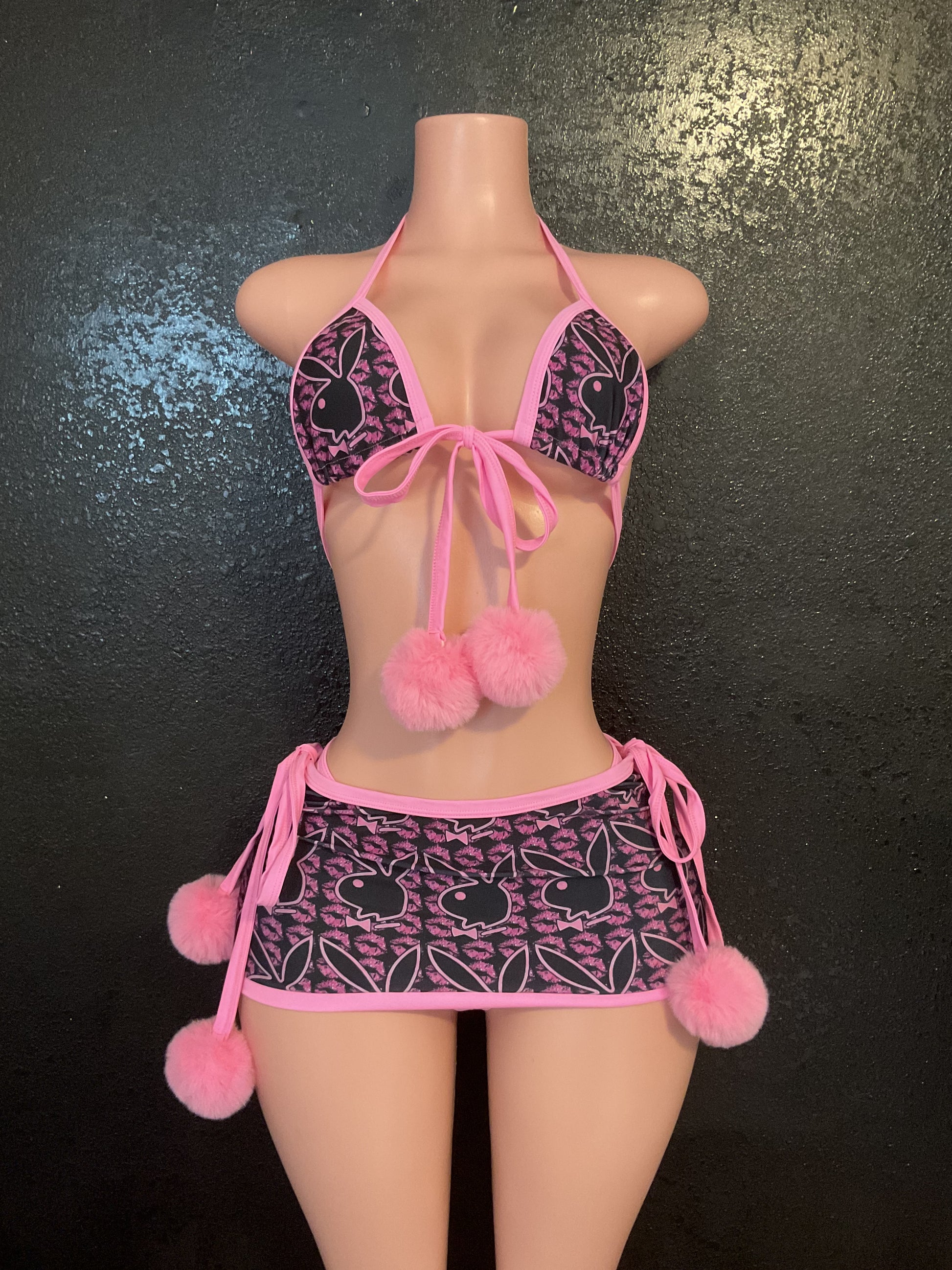 Pom Pom bunny skirt set