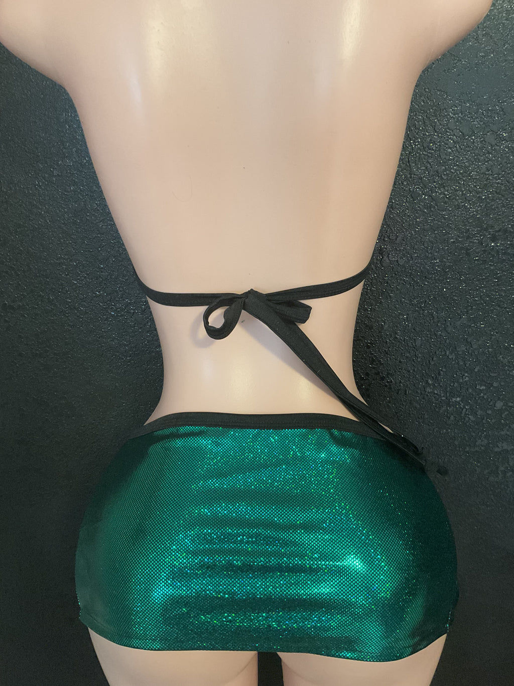 Emerald green skirt set