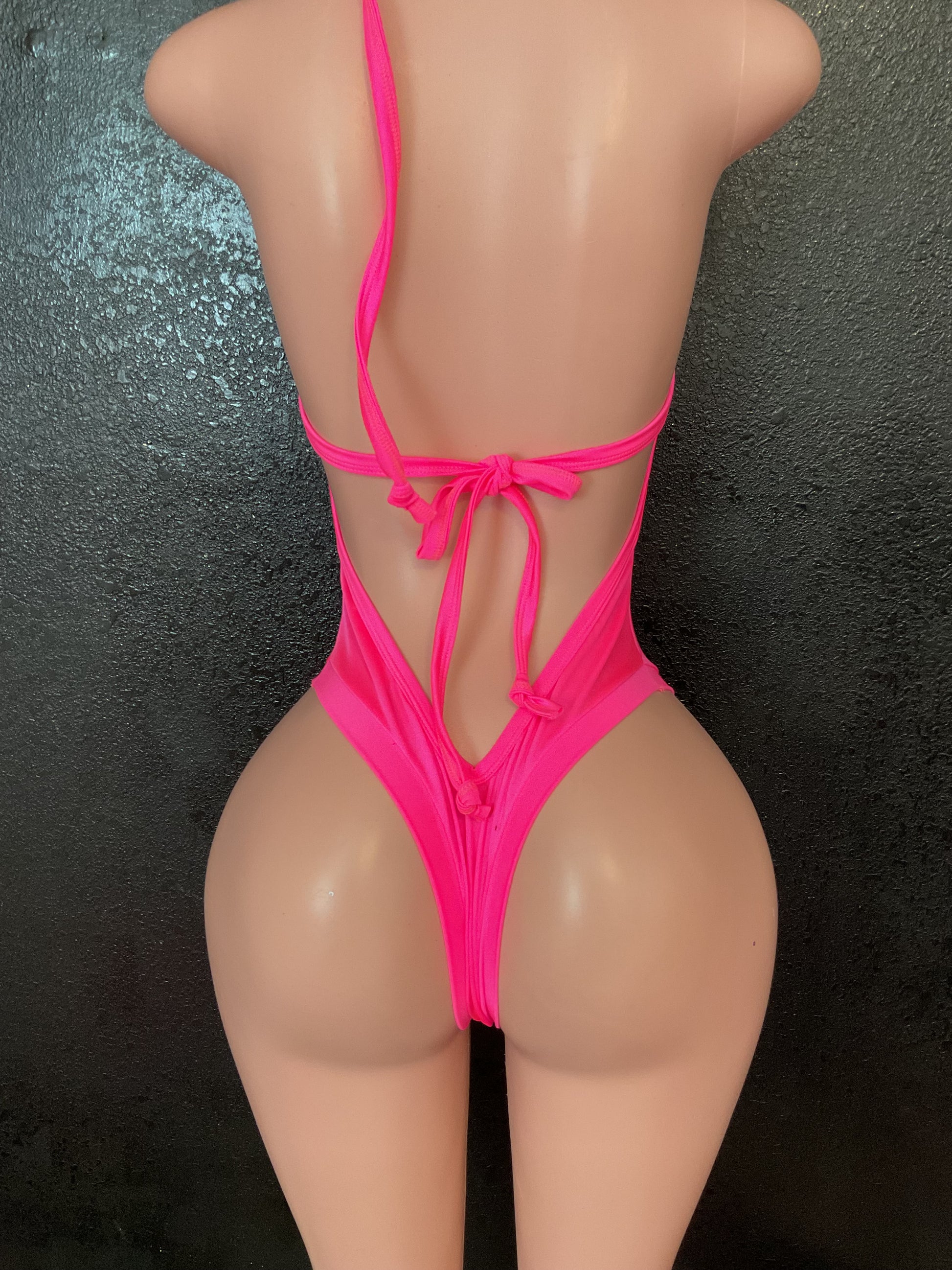 Ruffle thong bodysuit one piece