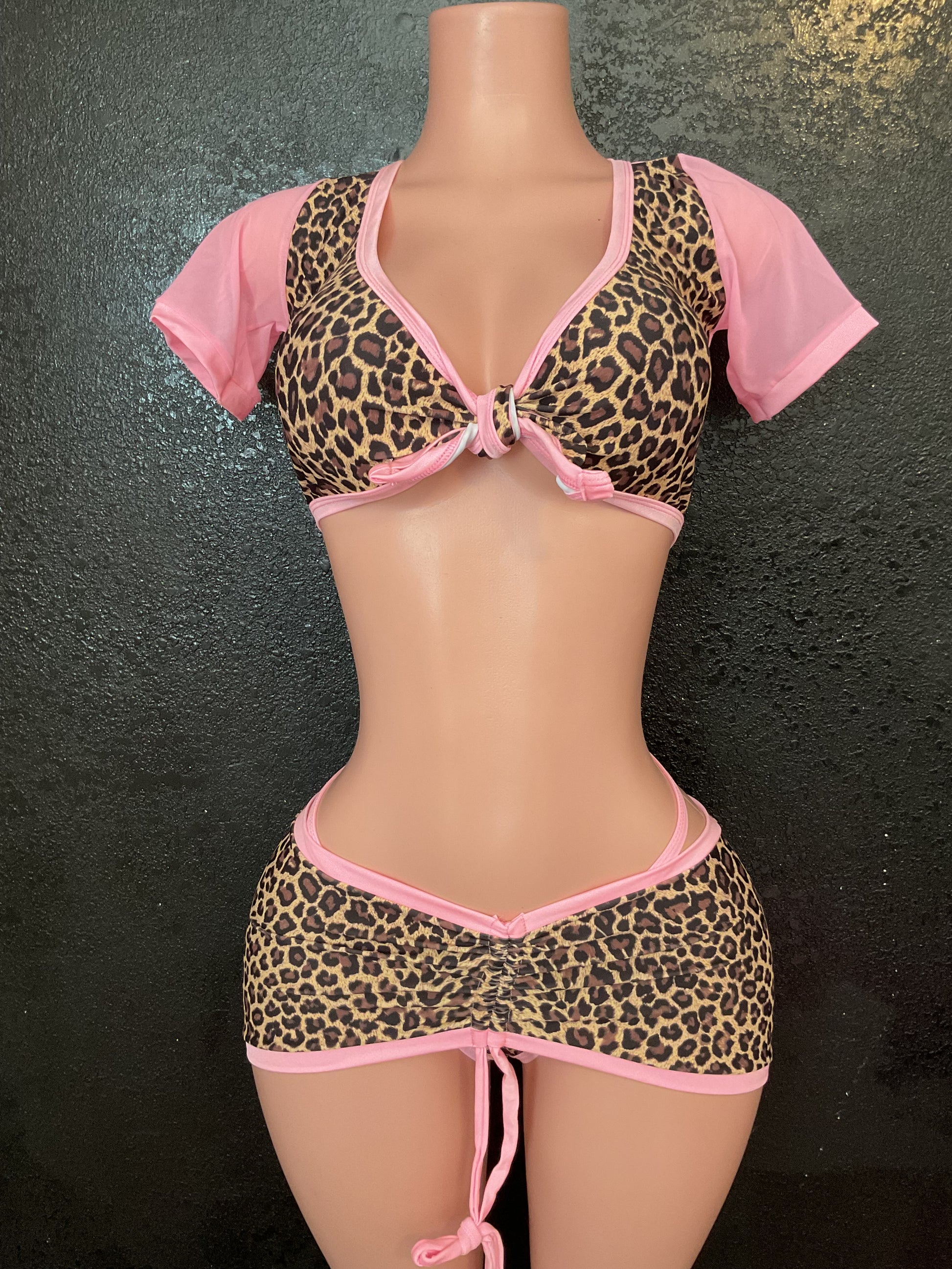 Short sleeve skirt set exotic dancer outfit