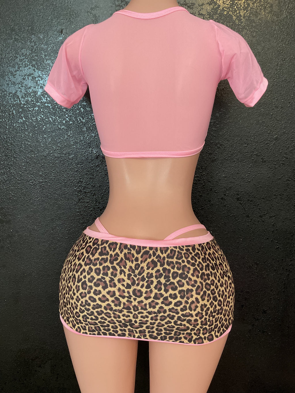 Short sleeve skirt set exotic dancer outfit