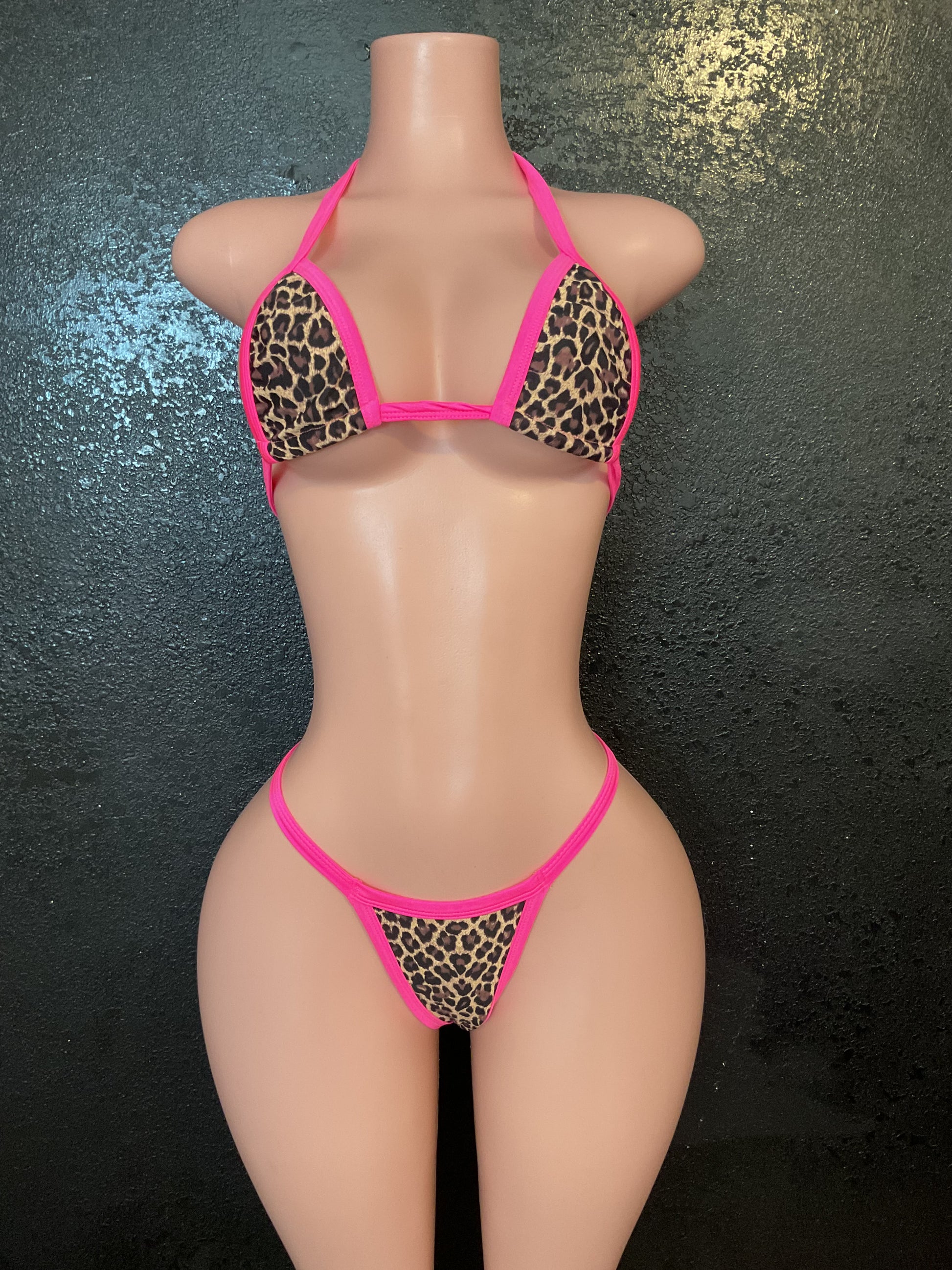 Leopard skirt set g string exotic dancewear