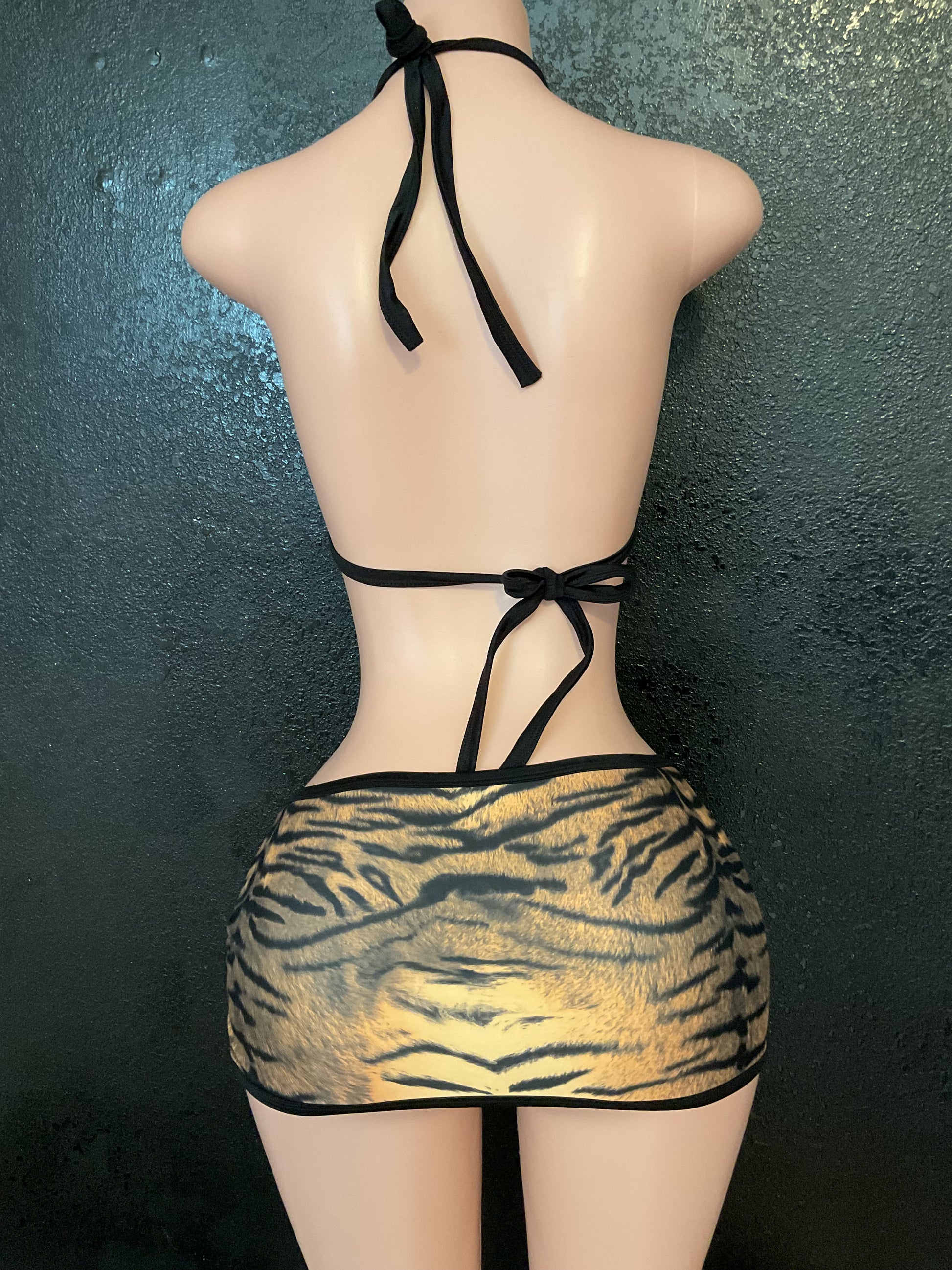 Tiger print skirt set