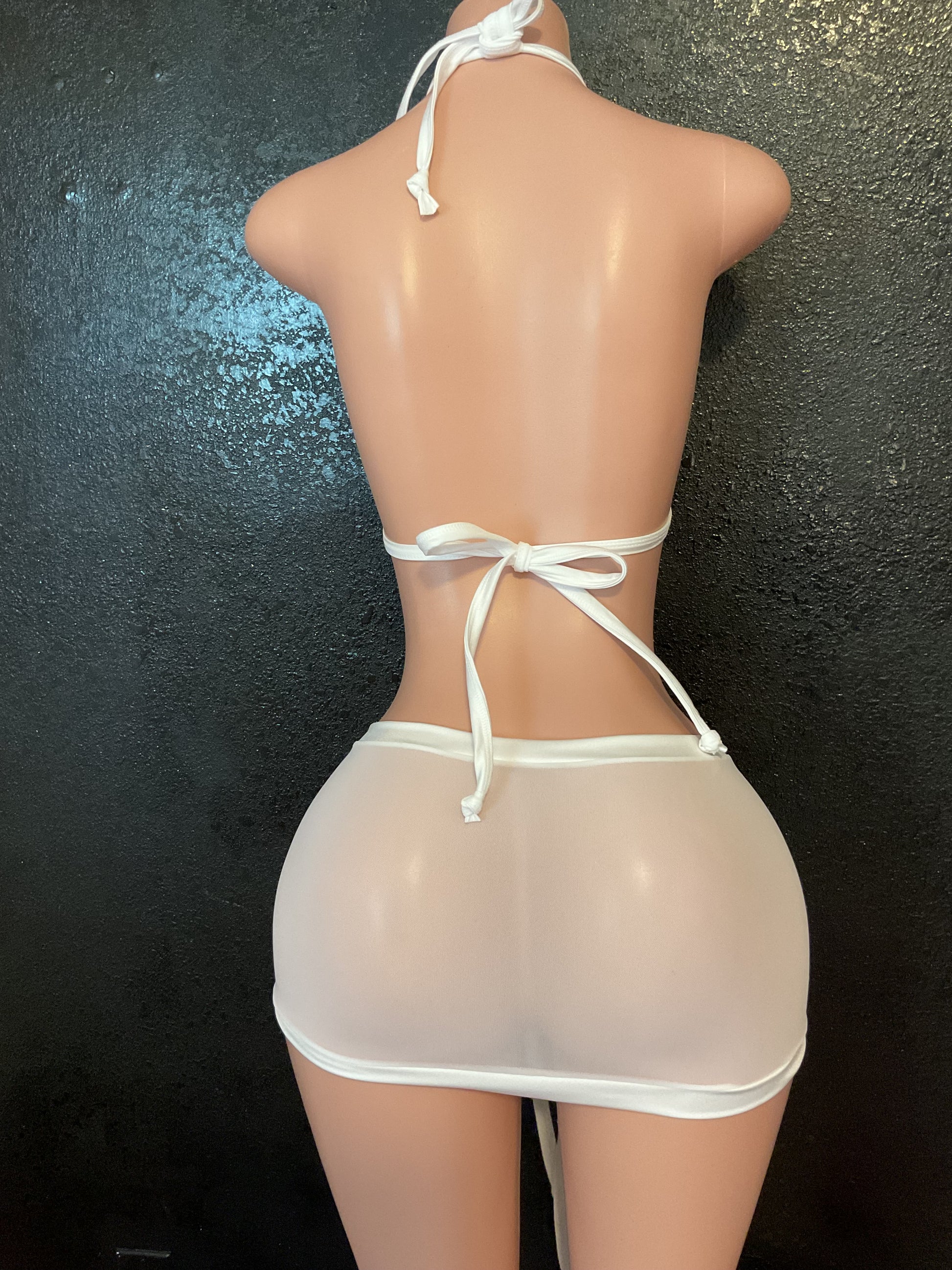 Skirt set sequin mesh