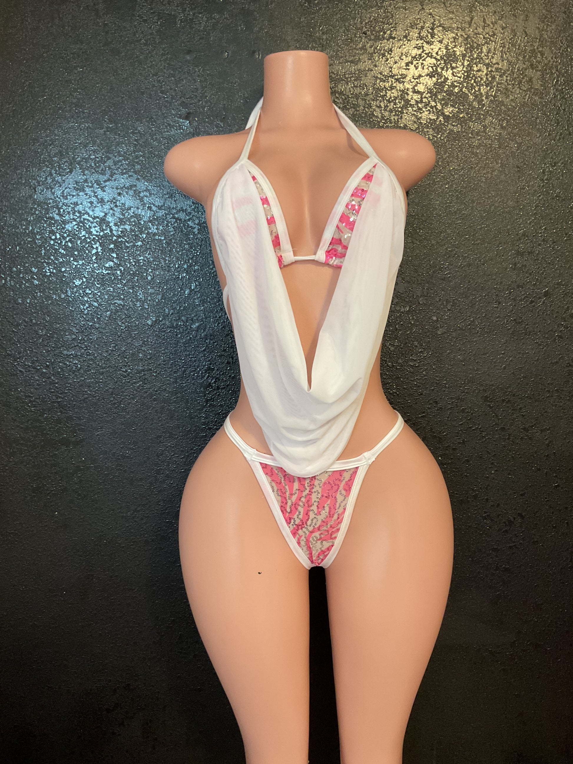 Skirt set sequin mesh