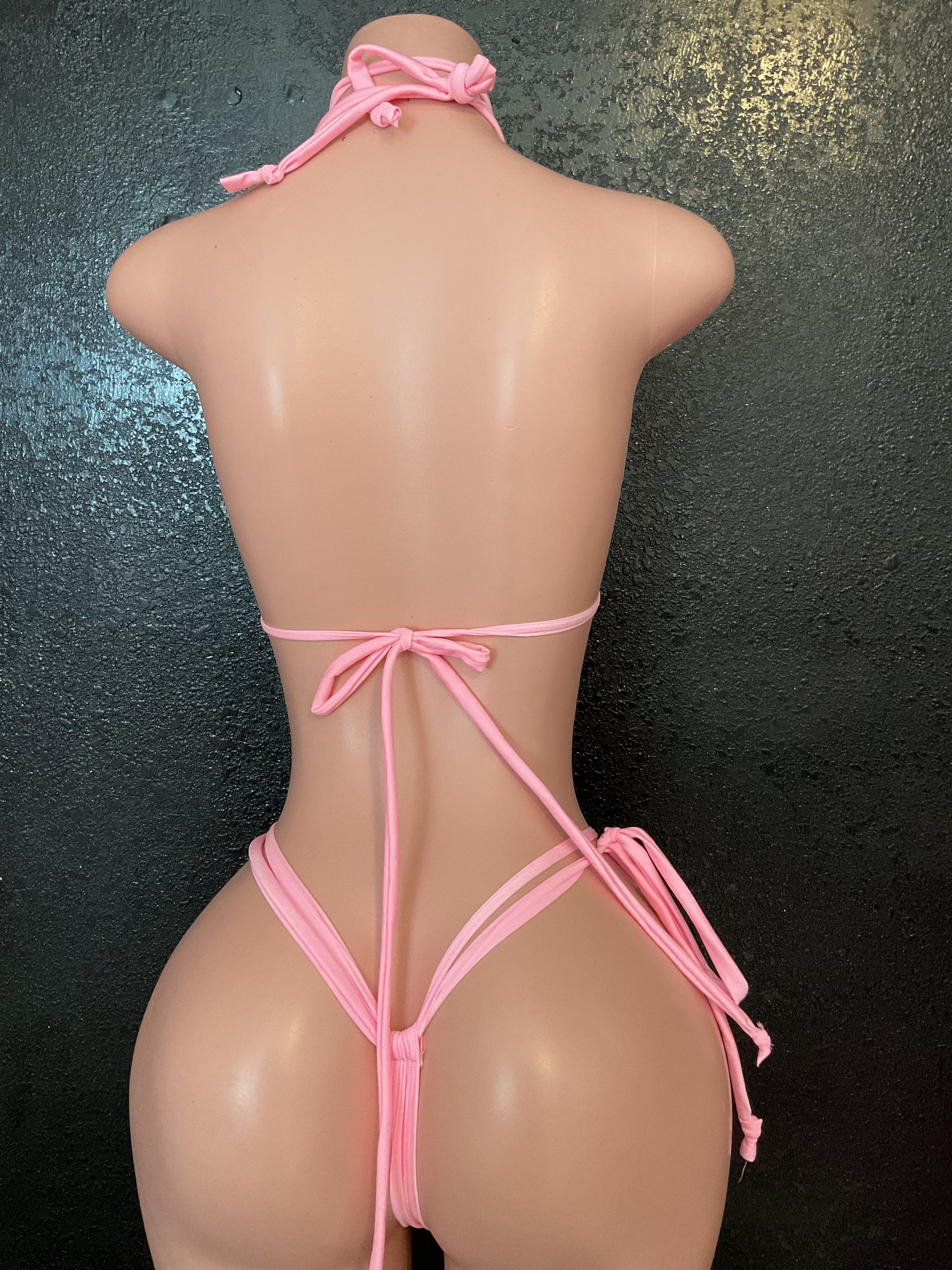 Pink kitty thong bikini