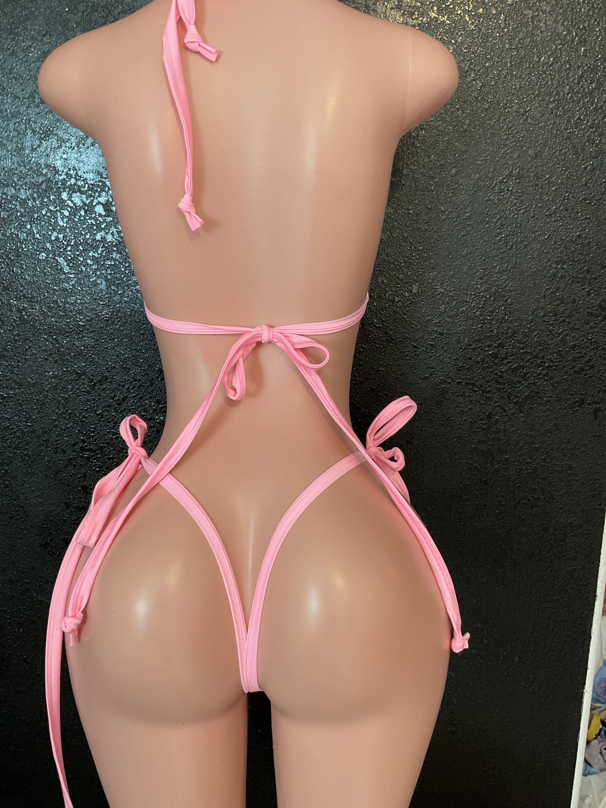 Bow leopard g string bikini