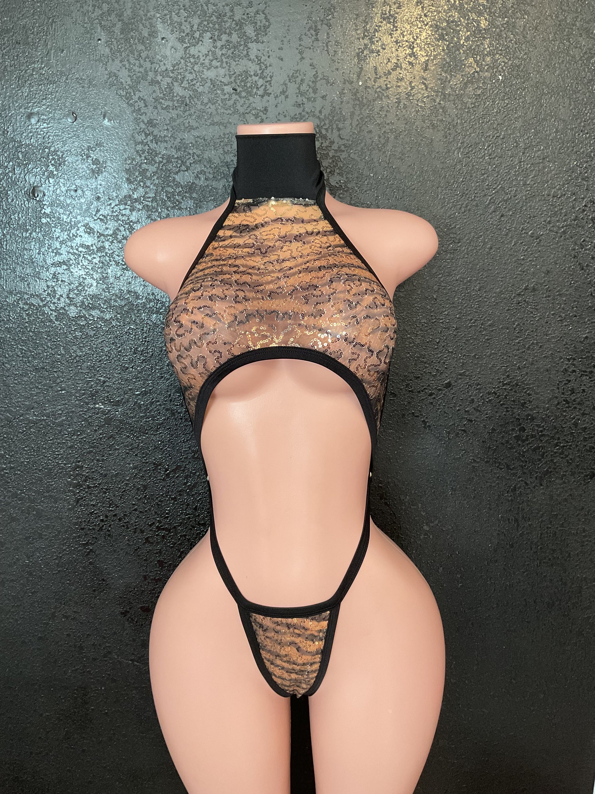 Sequin mesh one piece