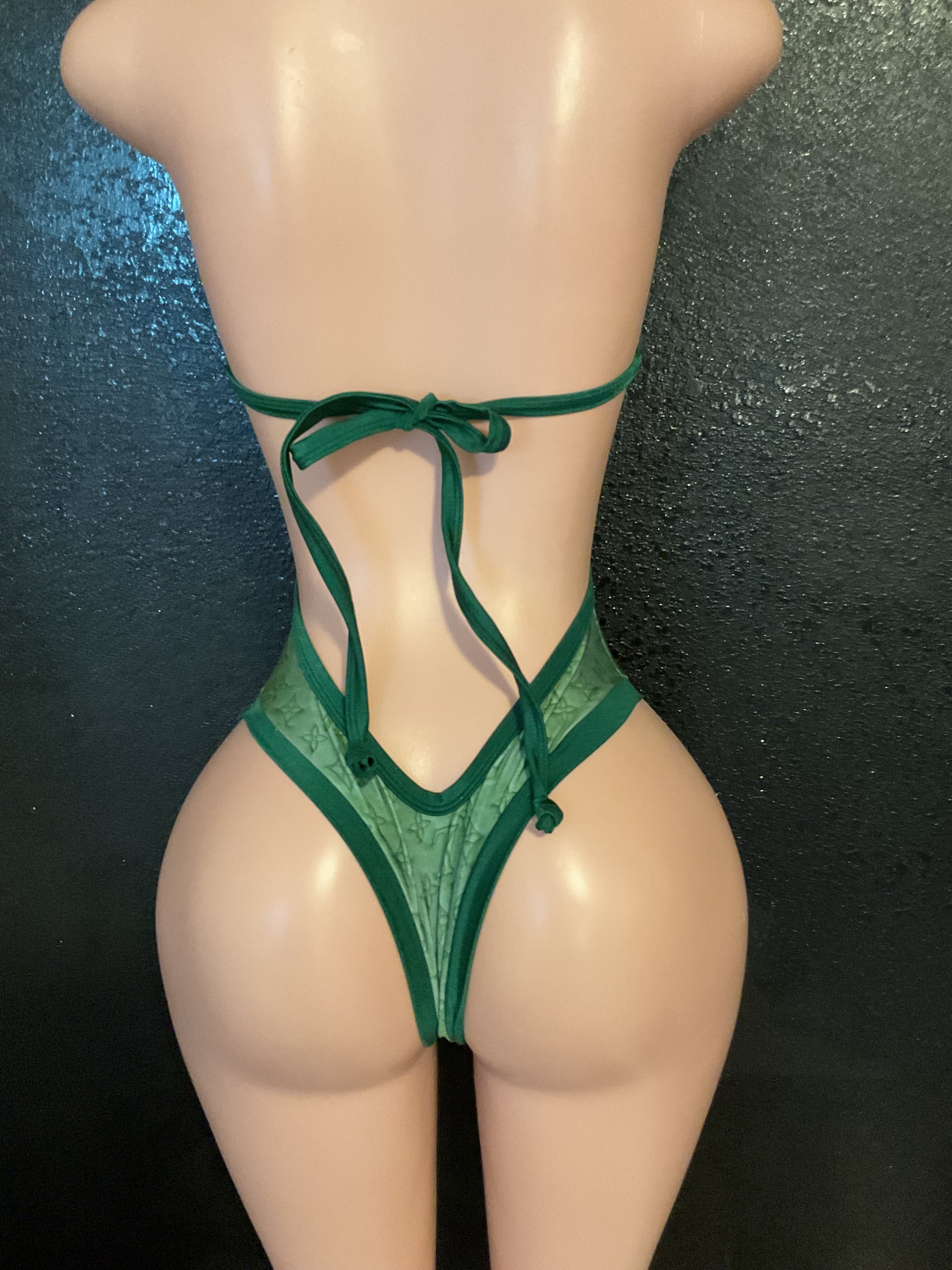 High waist thong back one piece