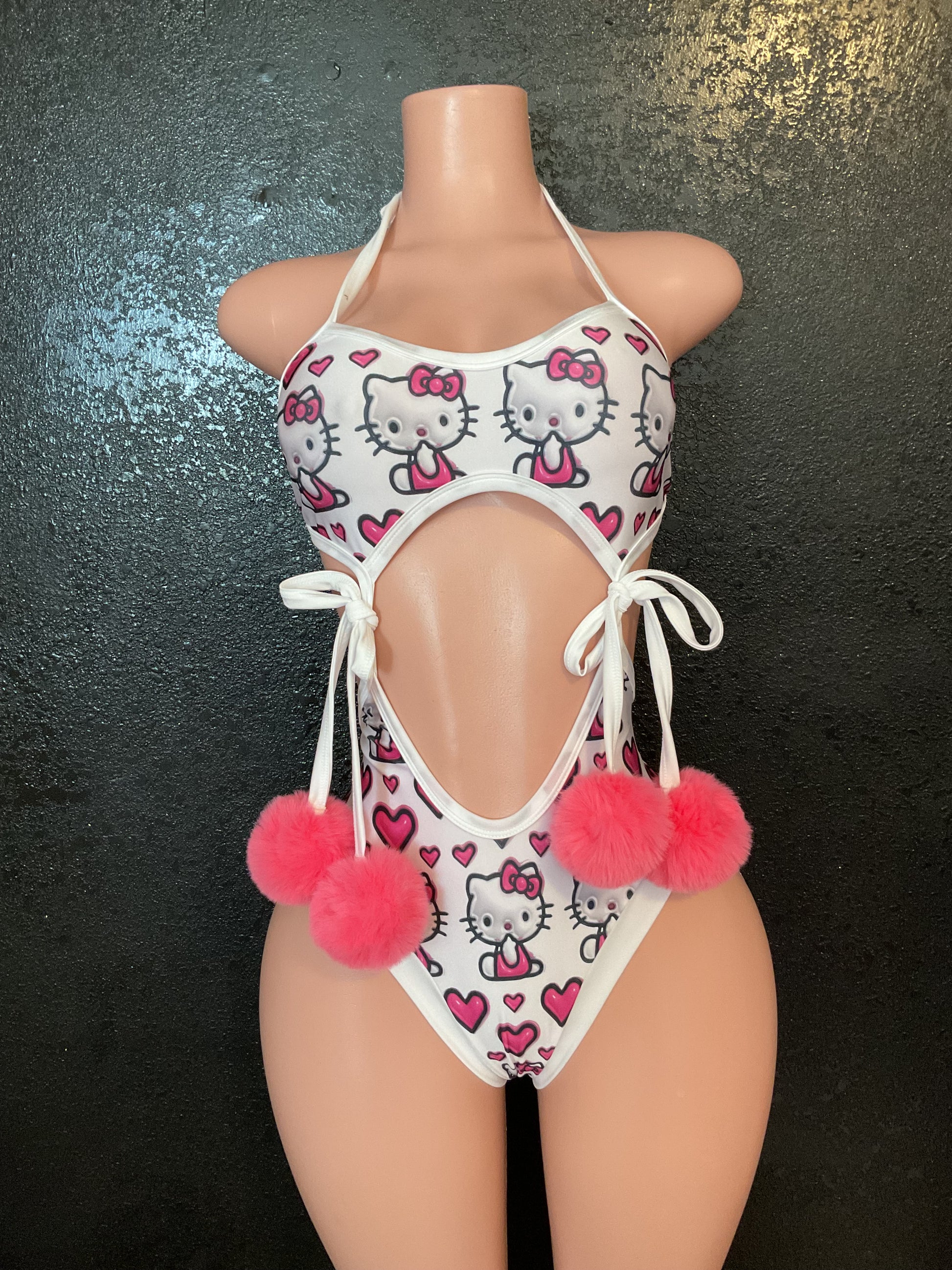 High waist Pom Pom set