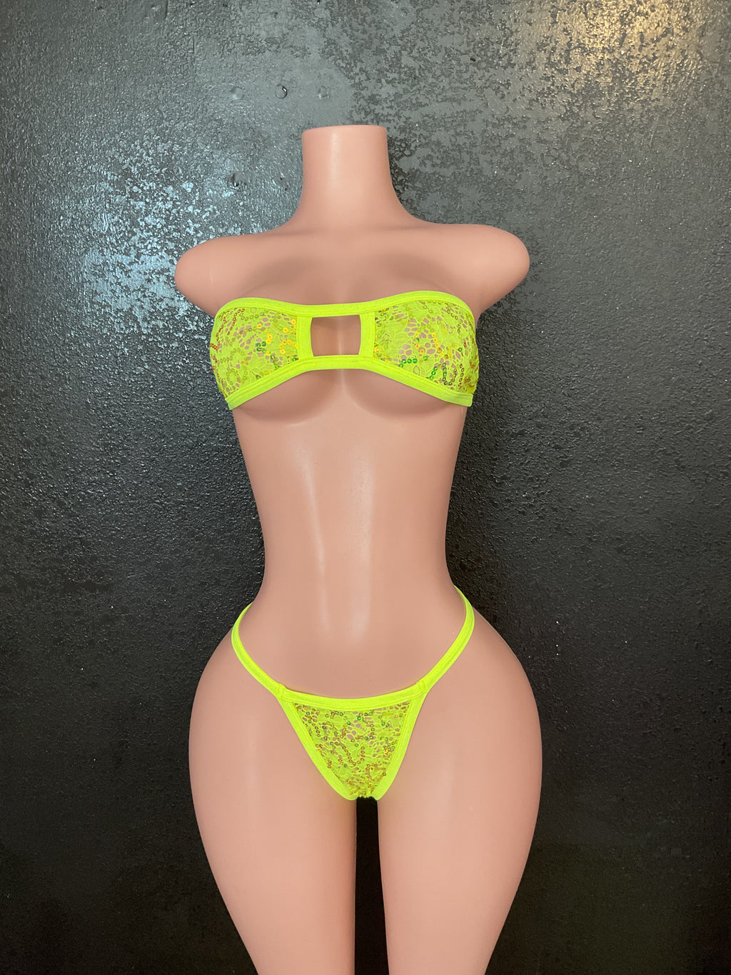 Neon yellow skirt set