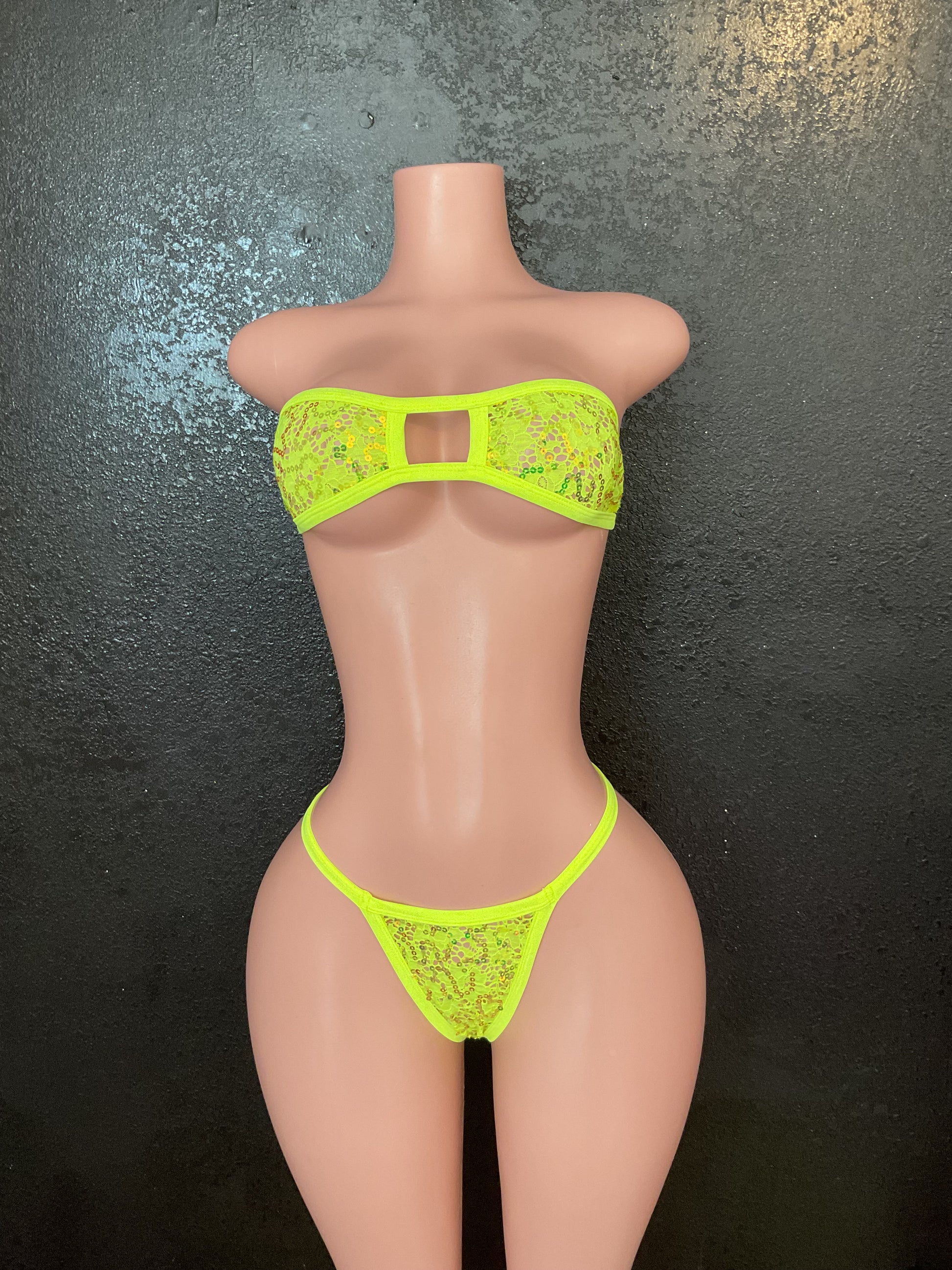 Neon yellow skirt set