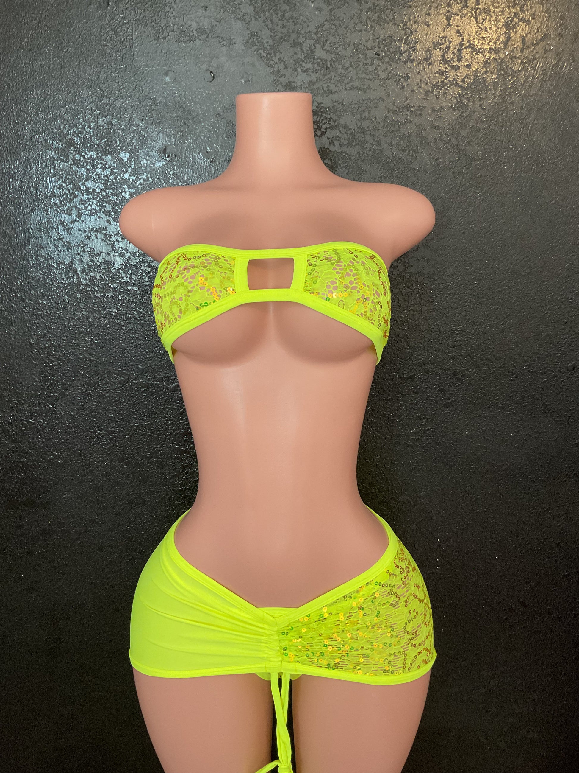 Neon yellow skirt set