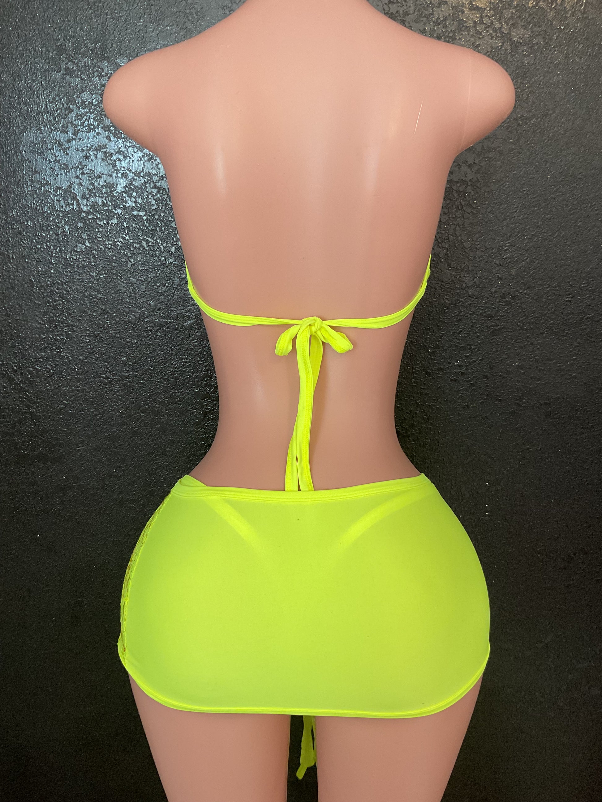Neon yellow skirt set