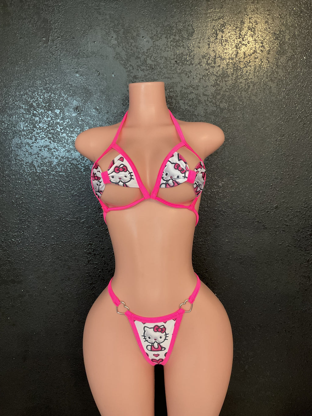 Kitty heart g string bikini