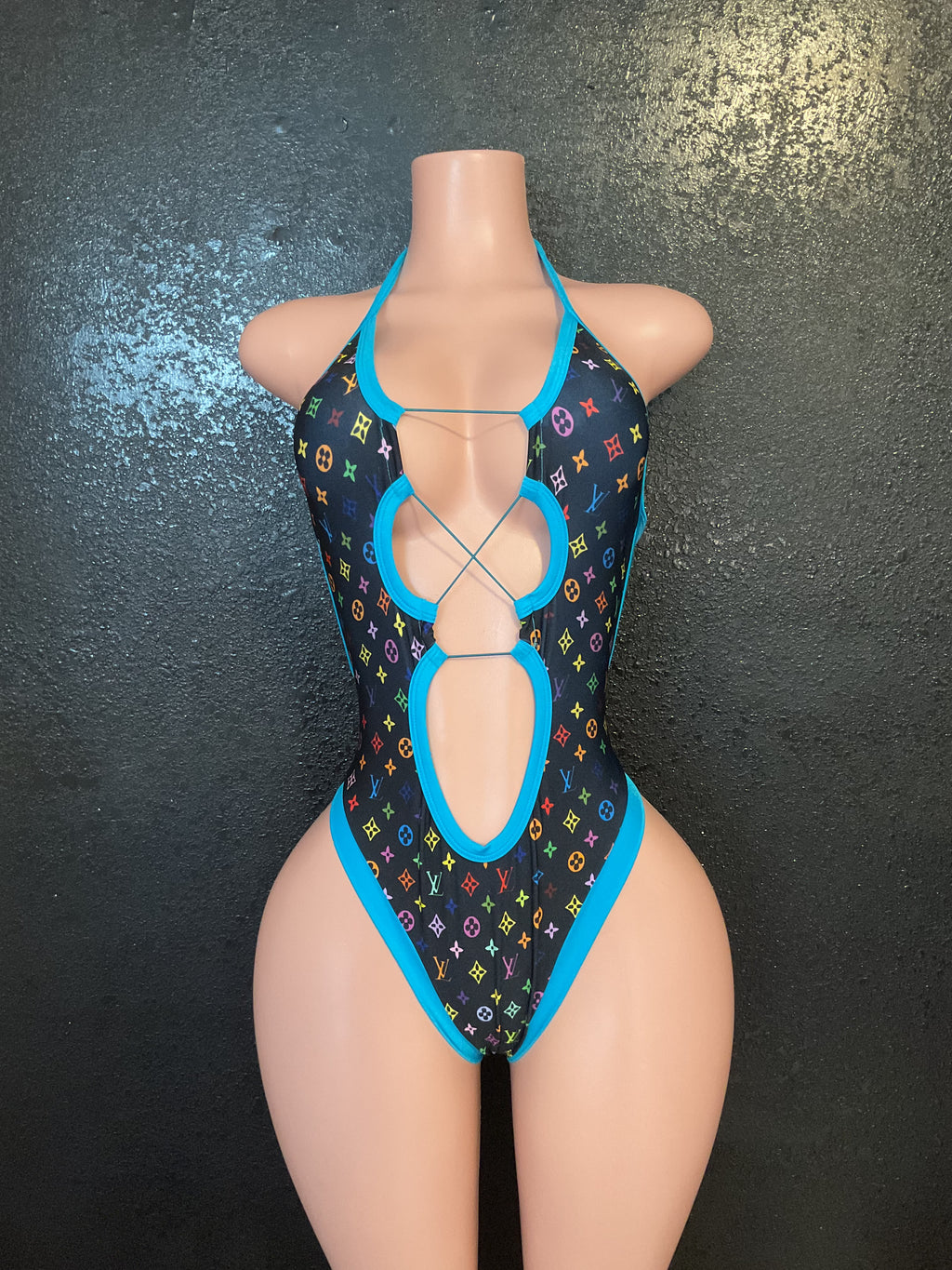 Lace up thong one piece