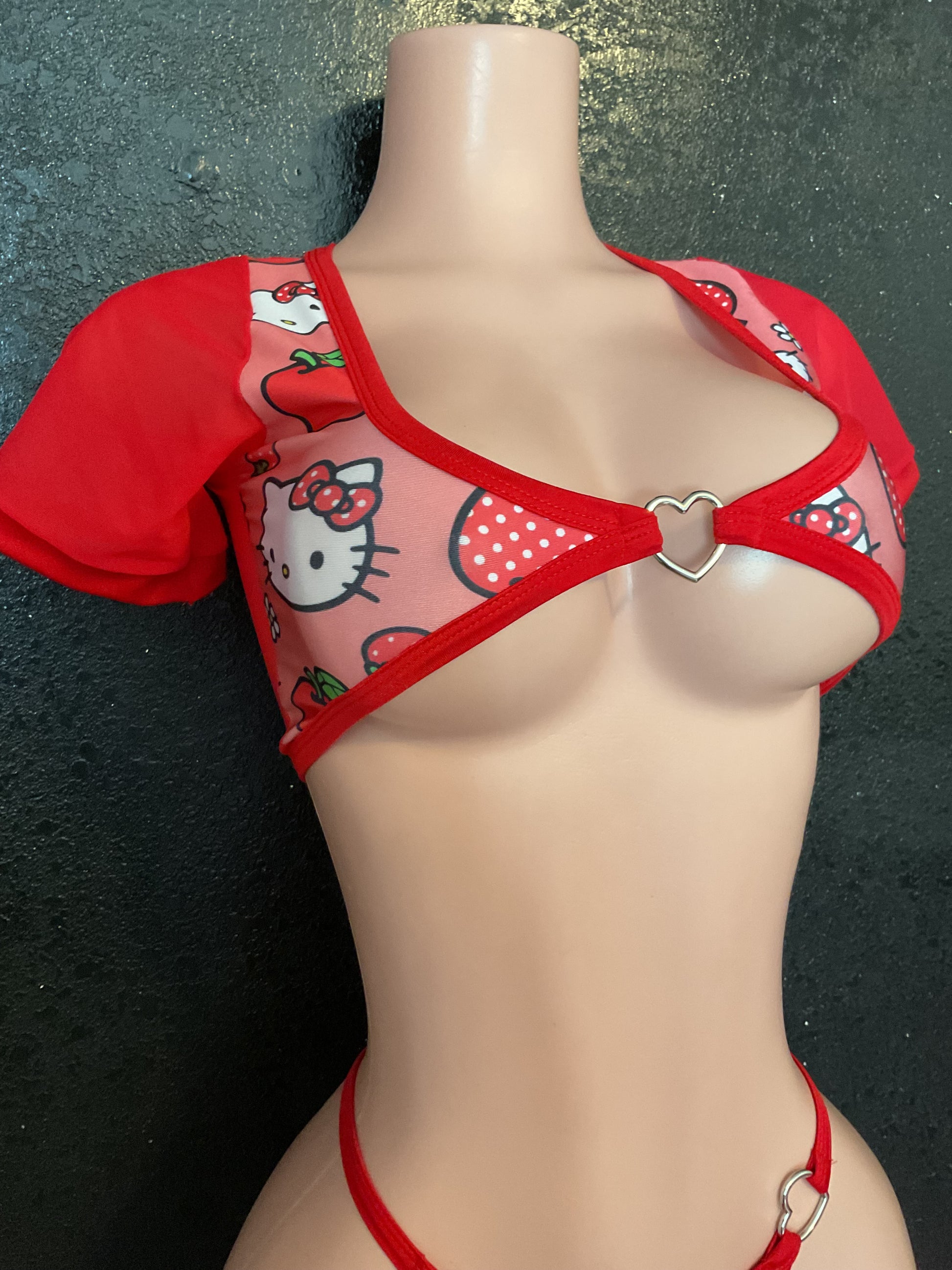 Short sleeve g string set