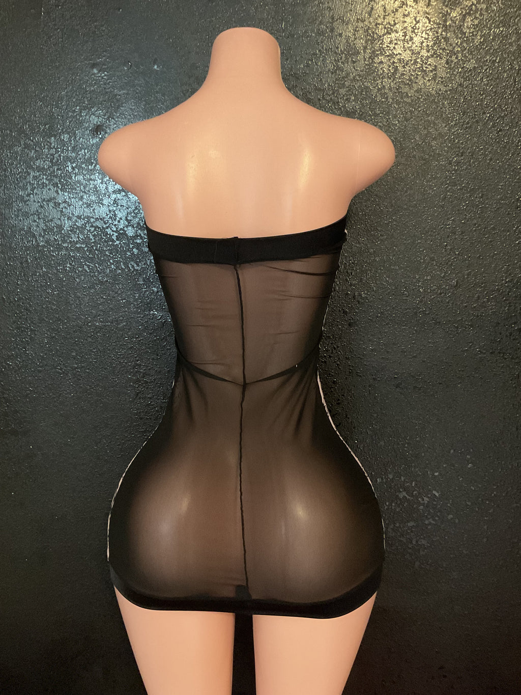 Mesh tube dress.