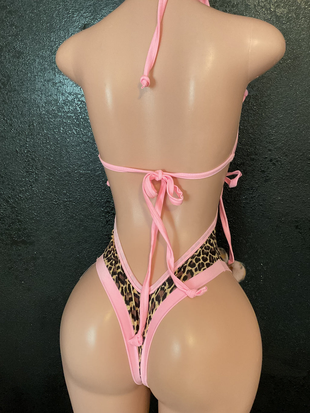 High waist leopard thong