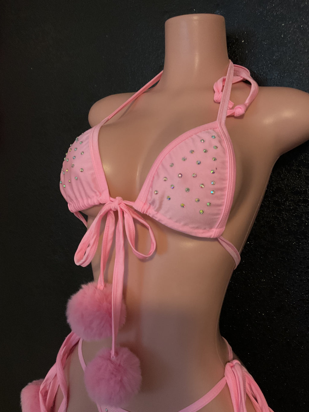 Rhinestone Pom Pom bikini