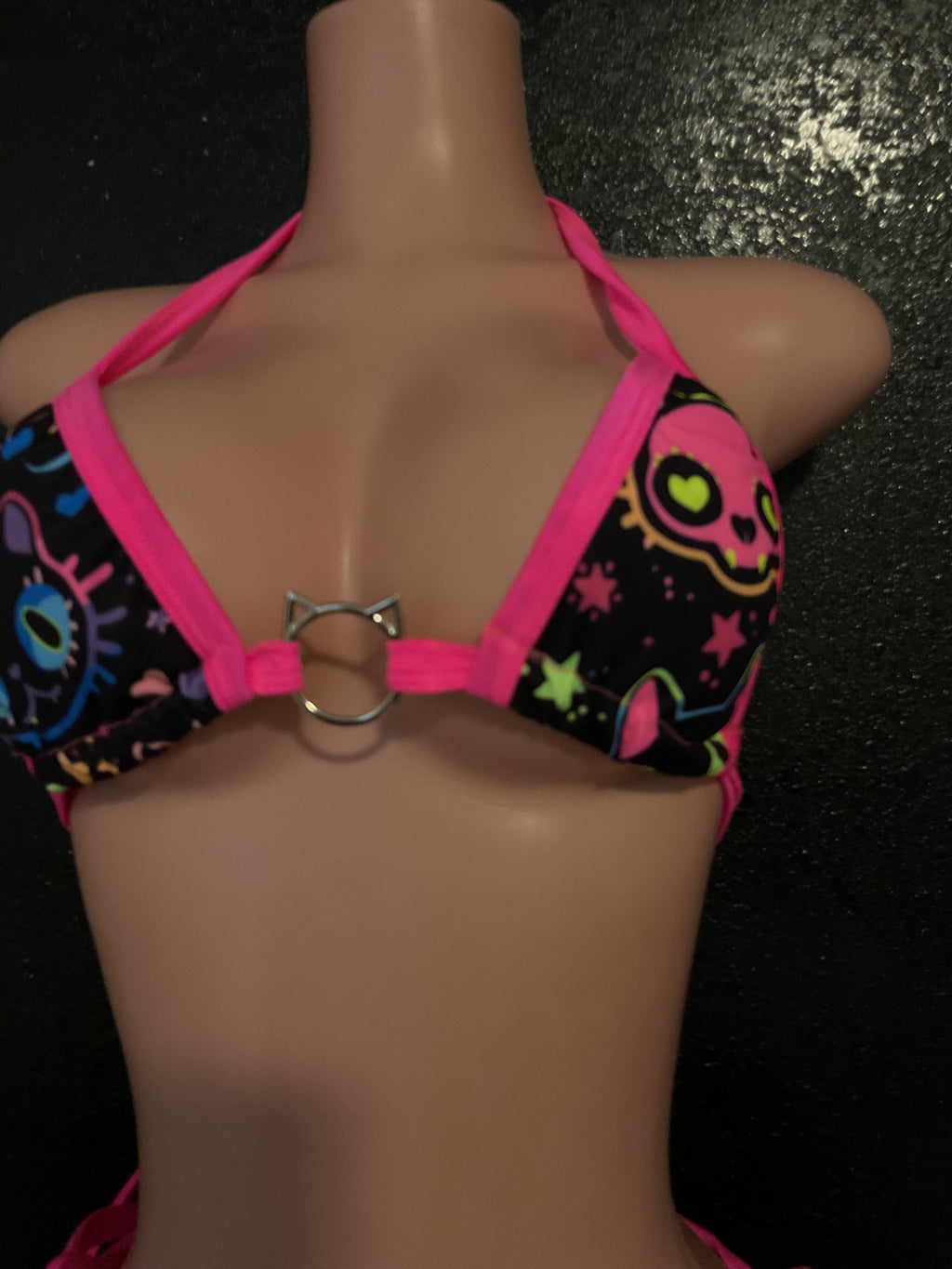 Neon kitty skirt set