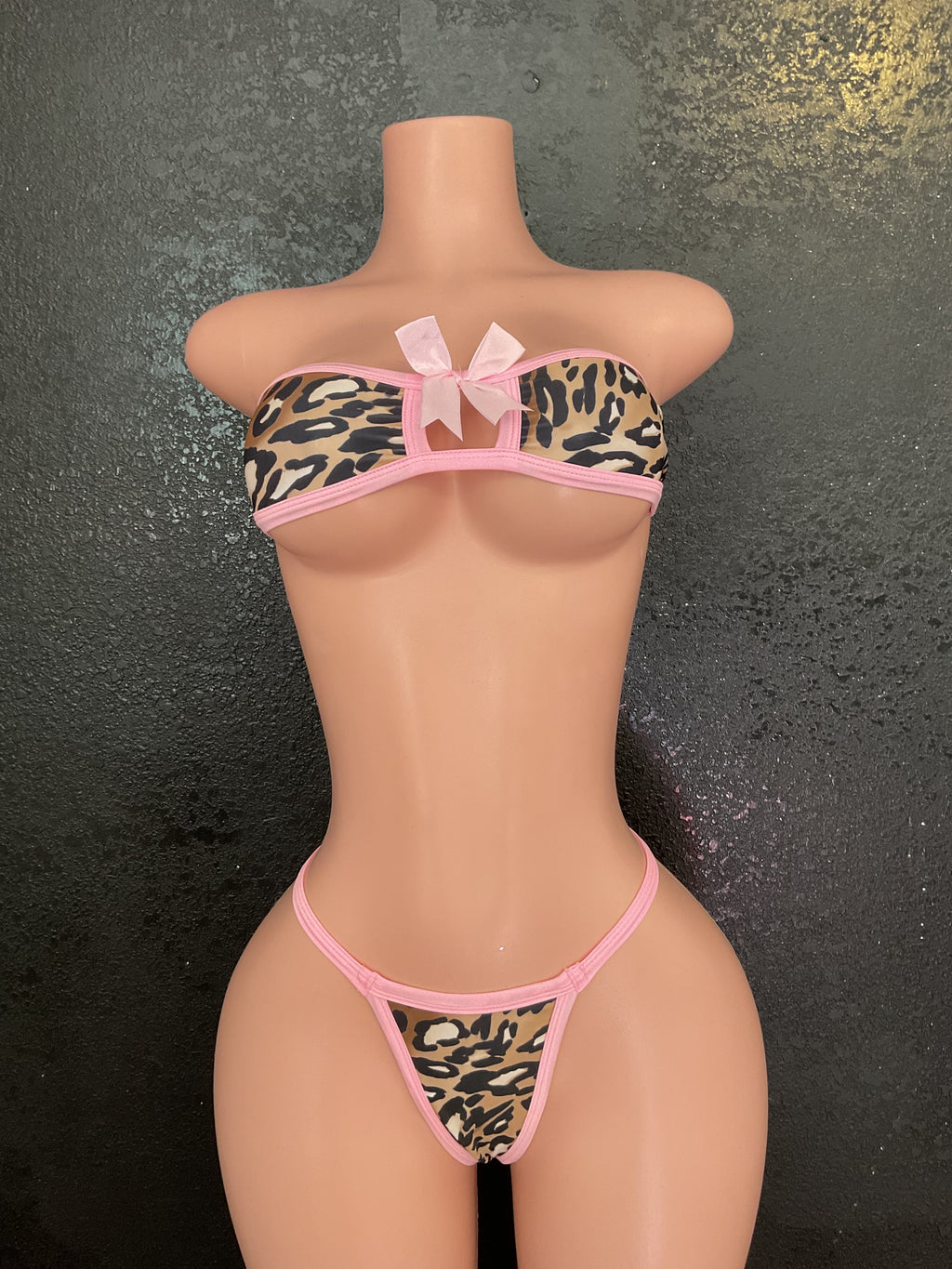 Leopard bow skirt set