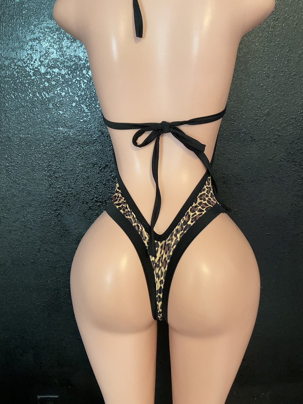 Ruffle leopard one piece
