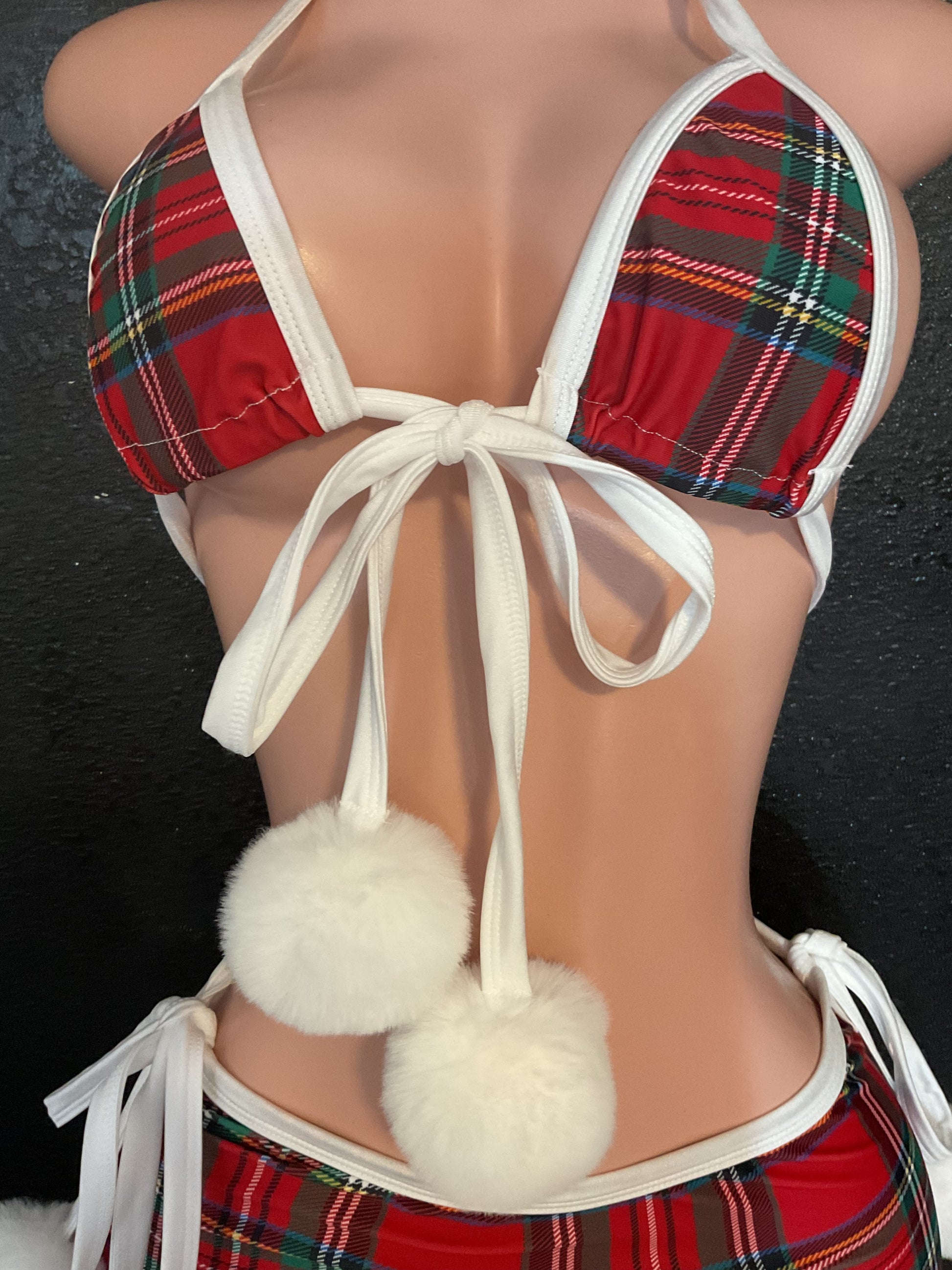 Plain skirt set holiday Christmas Pom Pom