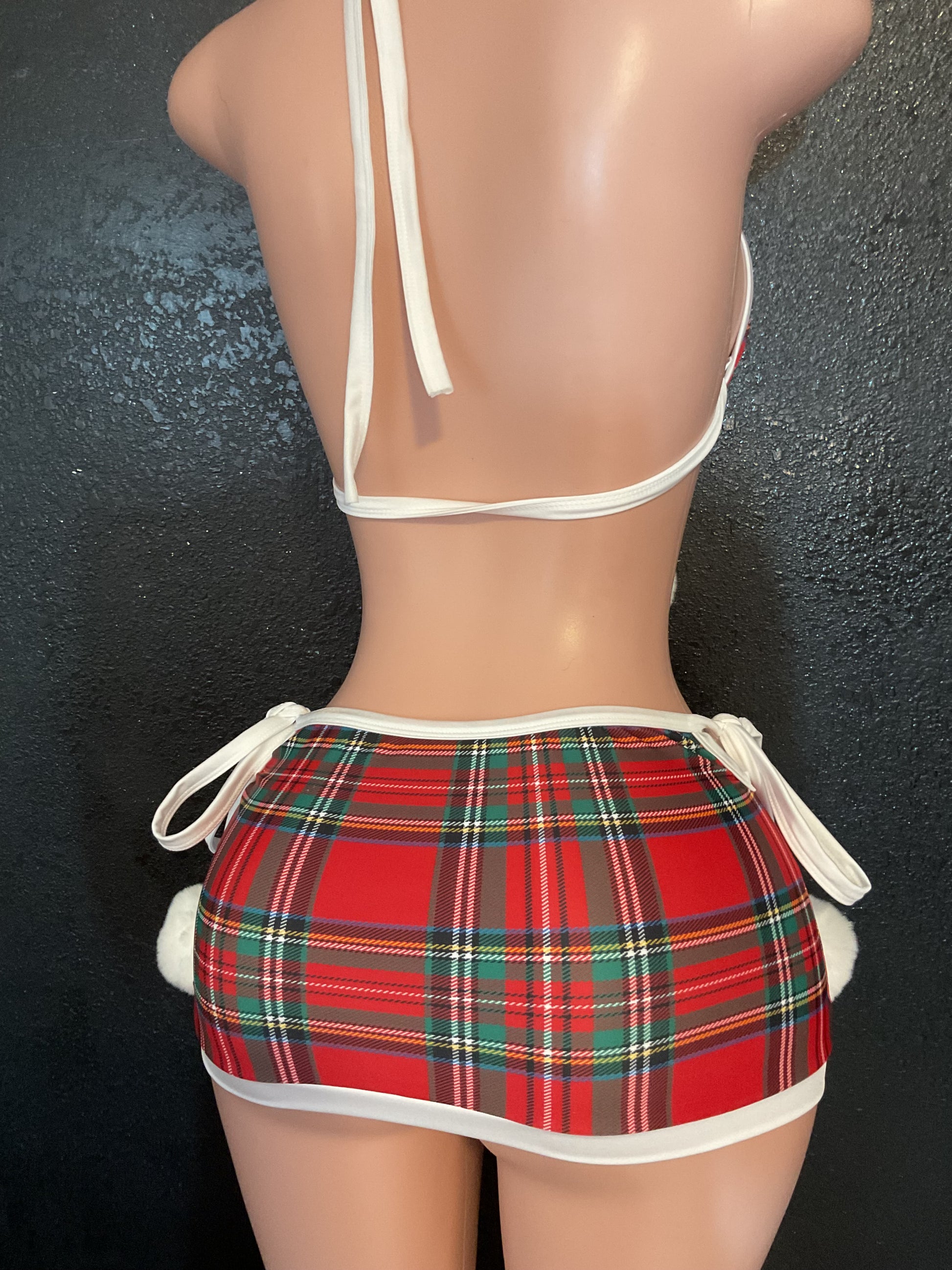 Plain skirt set holiday Christmas Pom Pom